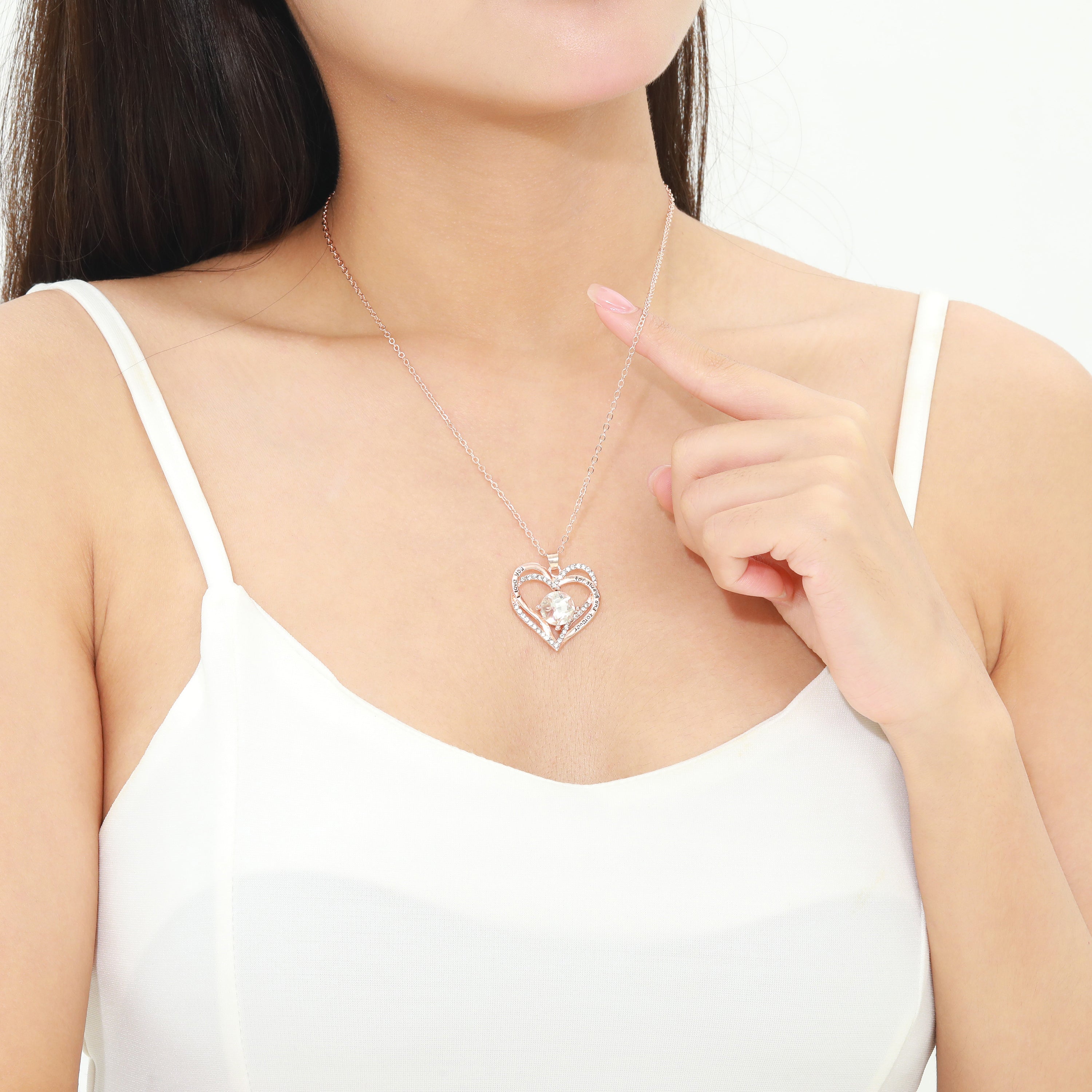 KRUCKEL April Birthstone Crystal Necklace – Elegant Lightweight Pendant for Women