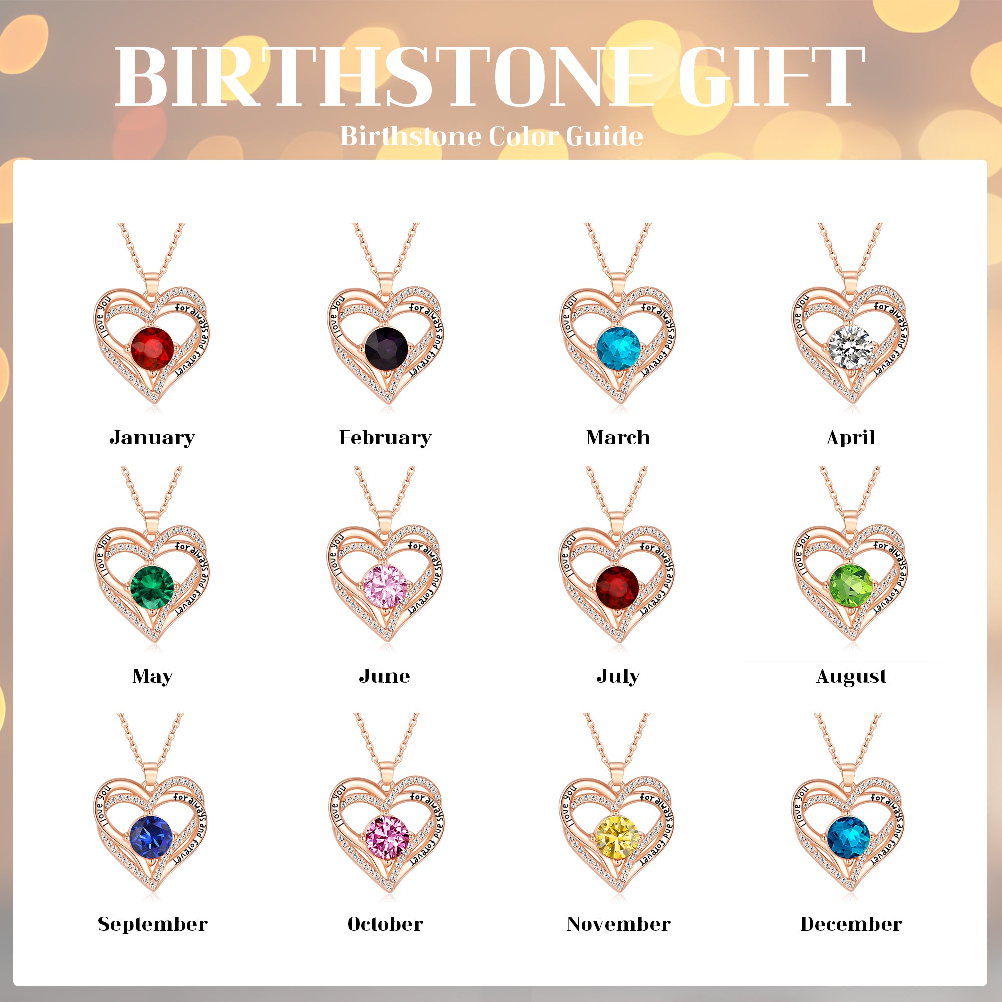 KRUCKEL April Birthstone Crystal Necklace – Elegant Lightweight Pendant for Women