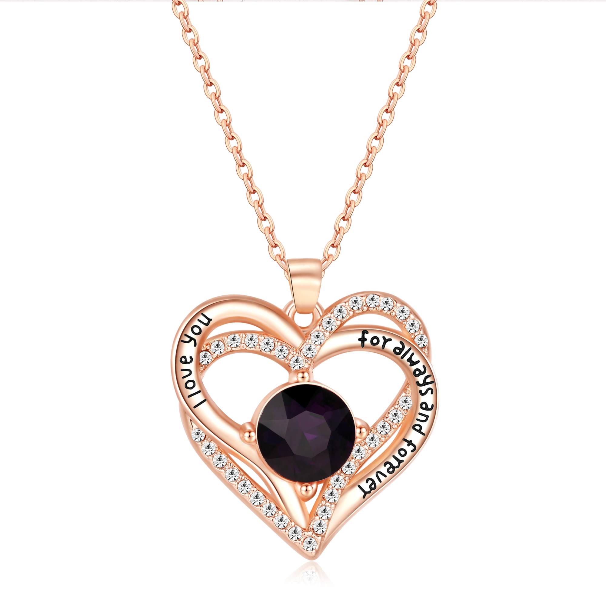Kruckel February Birthstone Necklace – Purple Crystal Pendant, Lightweight & Elegant Jewelry Gift