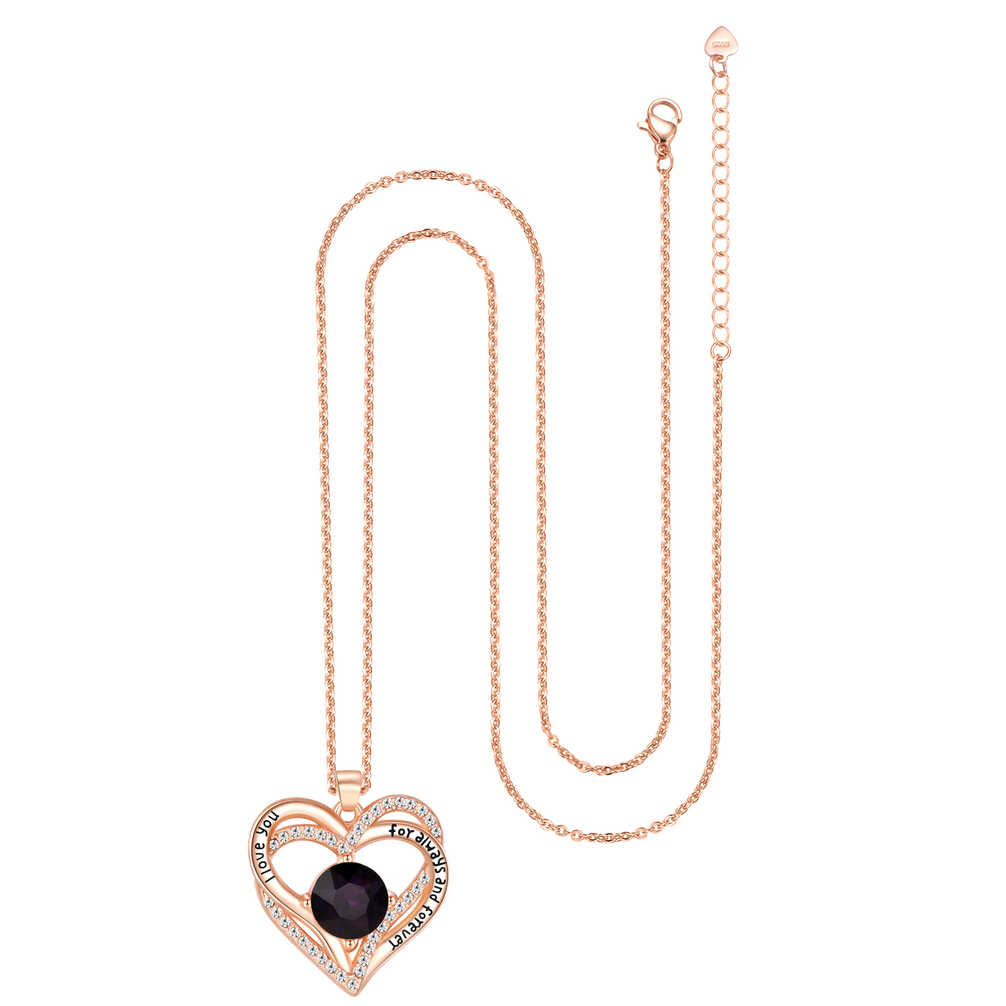 Kruckel February Birthstone Necklace – Purple Crystal Pendant, Lightweight & Elegant Jewelry Gift