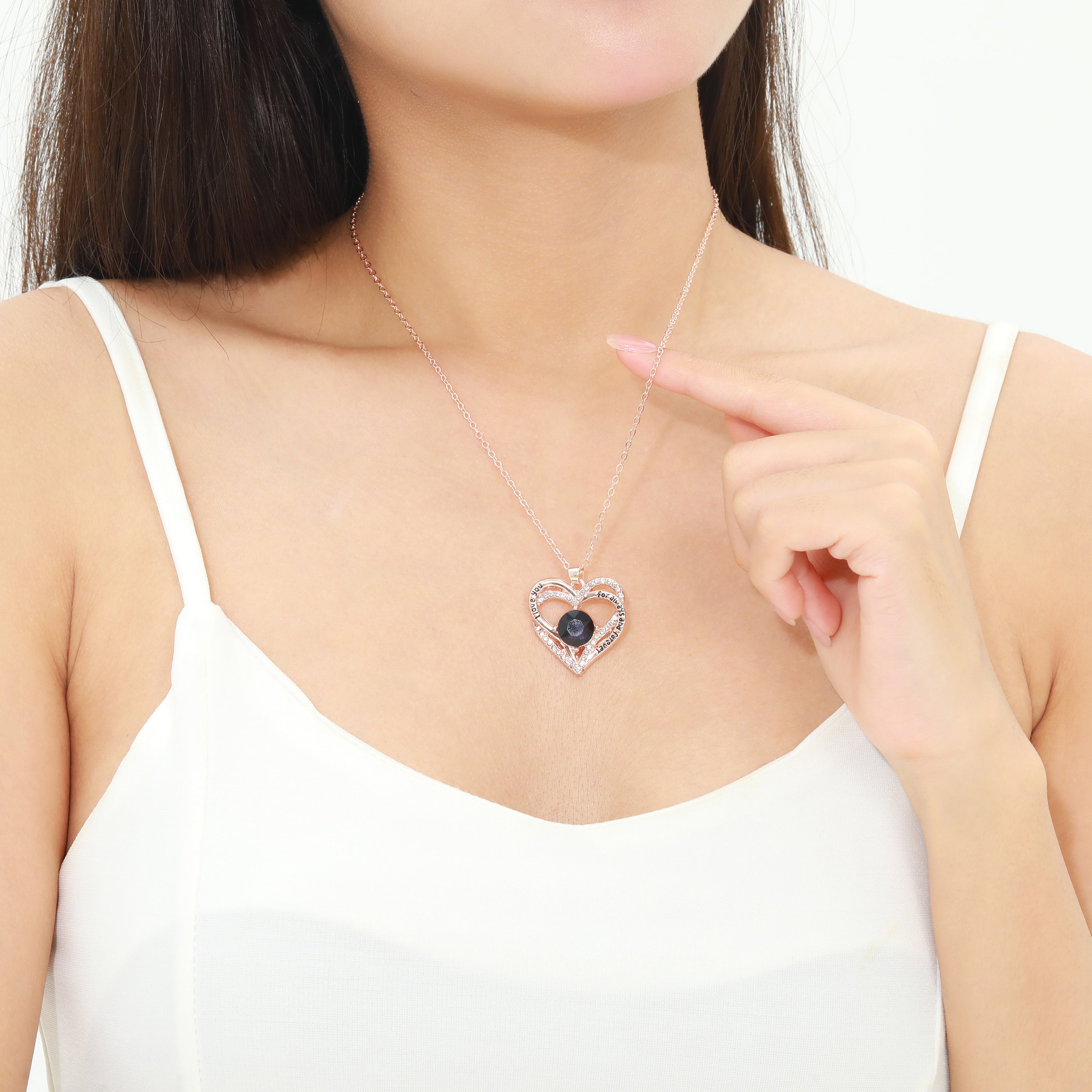 Kruckel February Birthstone Necklace – Purple Crystal Pendant, Lightweight & Elegant Jewelry Gift