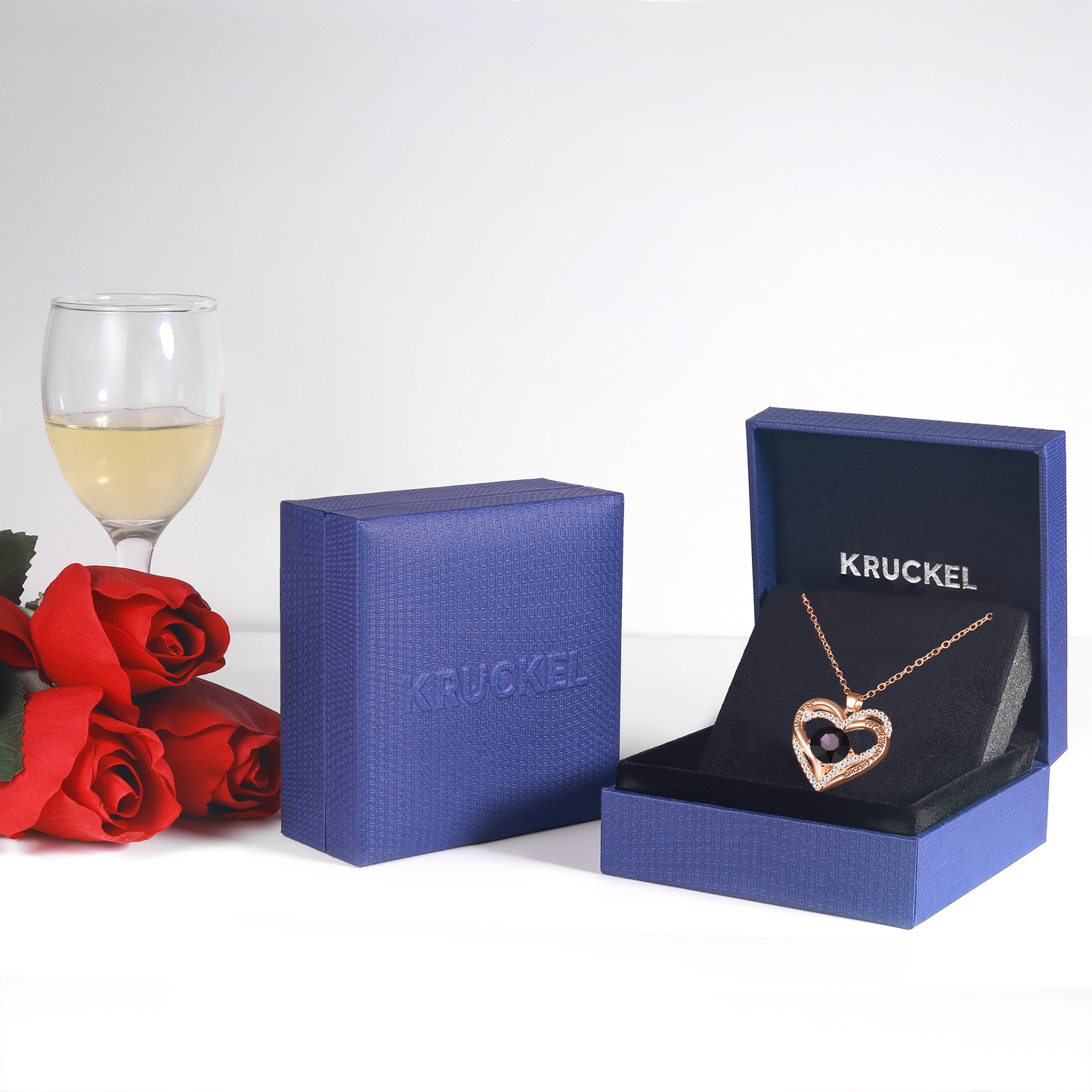 Kruckel February Birthstone Necklace – Purple Crystal Pendant, Lightweight & Elegant Jewelry Gift