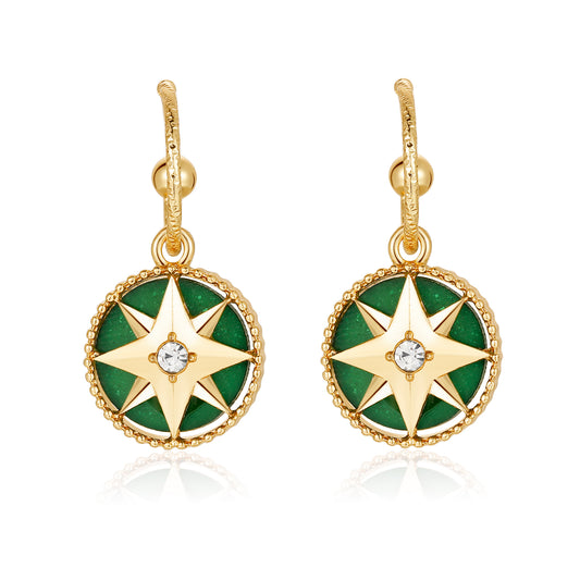 Kruckel Rose des Vents Drop Dangling Earrings - Cute Sparkly Golden Stud Lightweight Women Jewelry| Hypoallergenic, Lead-Free, Nickel-Free, Versatile Fashion Accessory, Thoughtful Packaging | Great Gift for Wedding, Birthday, Graduation and Anniversary