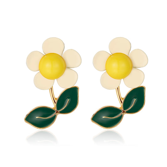 Kruckel Butterfly Flower Earrings Jewelry for Women | Wedding, Birthday, Graduation and Anniversary | Mom, sister, fiancee, wife, Great Gift for her (Daffodil)