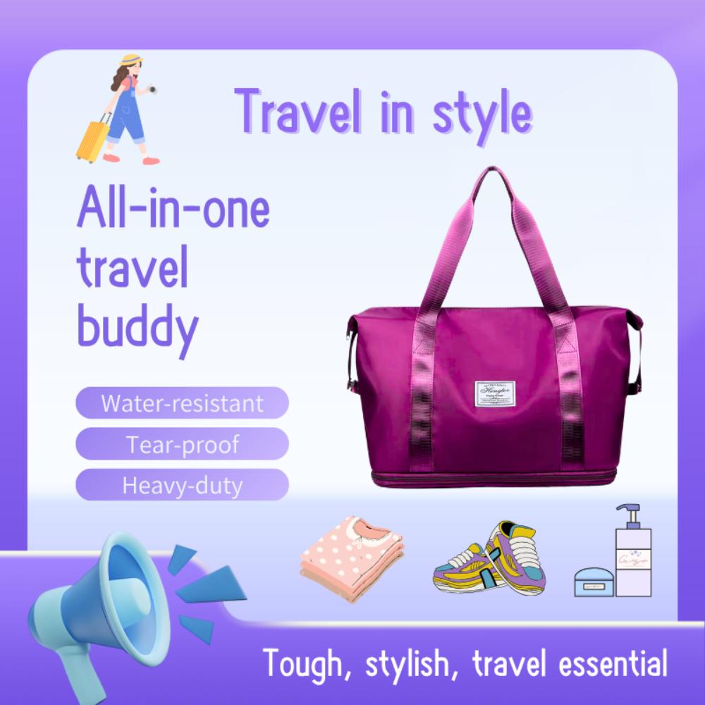Kruckel Tote Bag for Women, Lightweight Tote Bag with Compartments Shoulder Bag Handbag for Travel, Work, Gym (Wine Red)