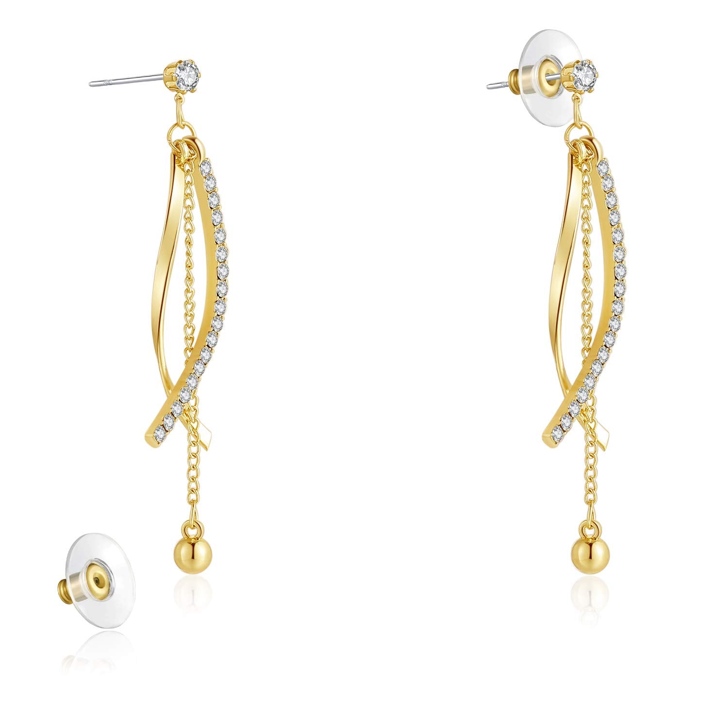 KRUCKEL Cross Pearls Drop Earrings | Sterling Silver with Cubic Zircon Tassel Dangle | Hypoallergenic Jewelry for Women | Valentine's, Anniversaries