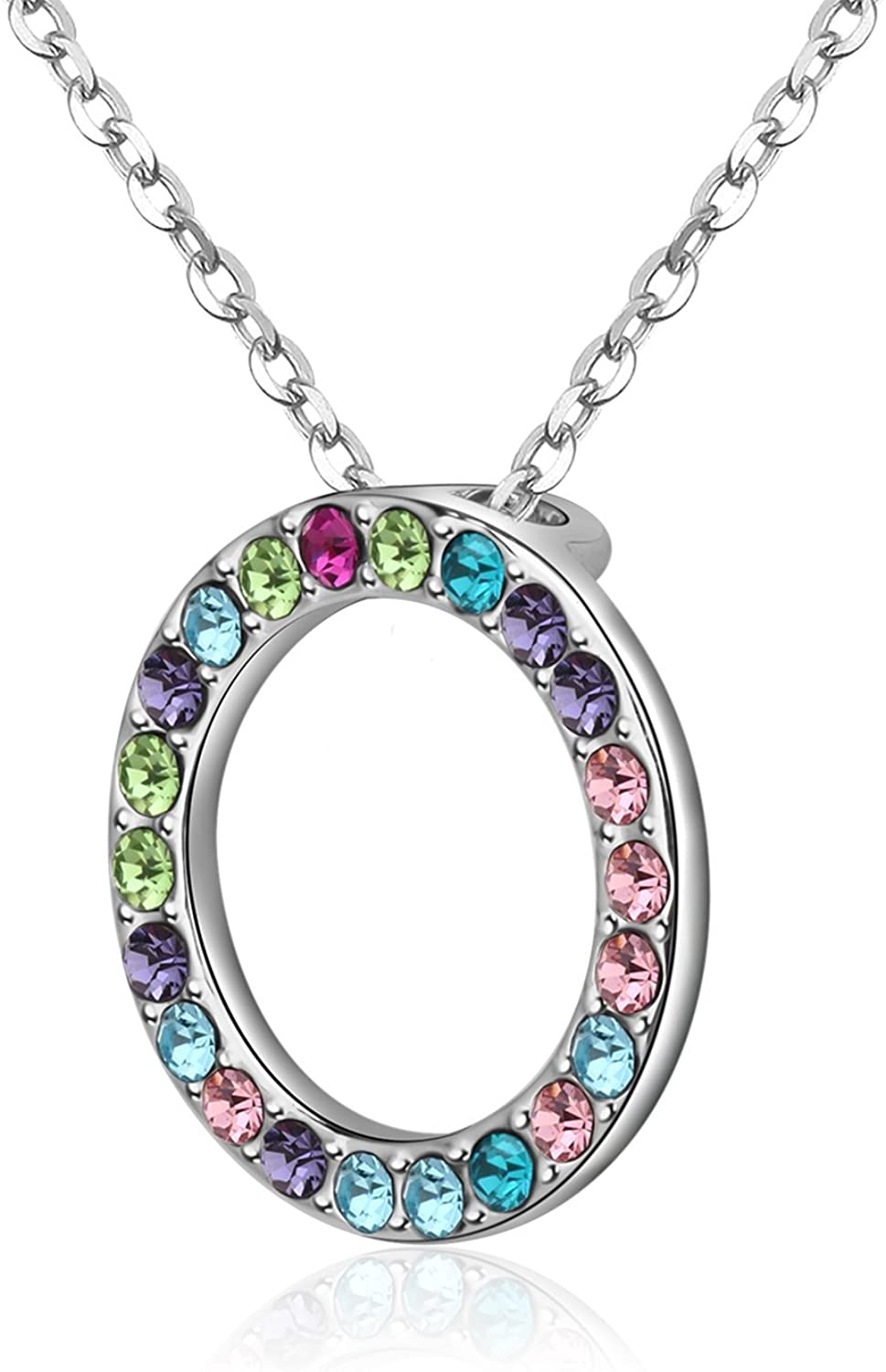 Kruckel; 5061060 Feel-So-Cool Flowers of Hawaii White Gold Plated Necklace made with Austrian Crystals;