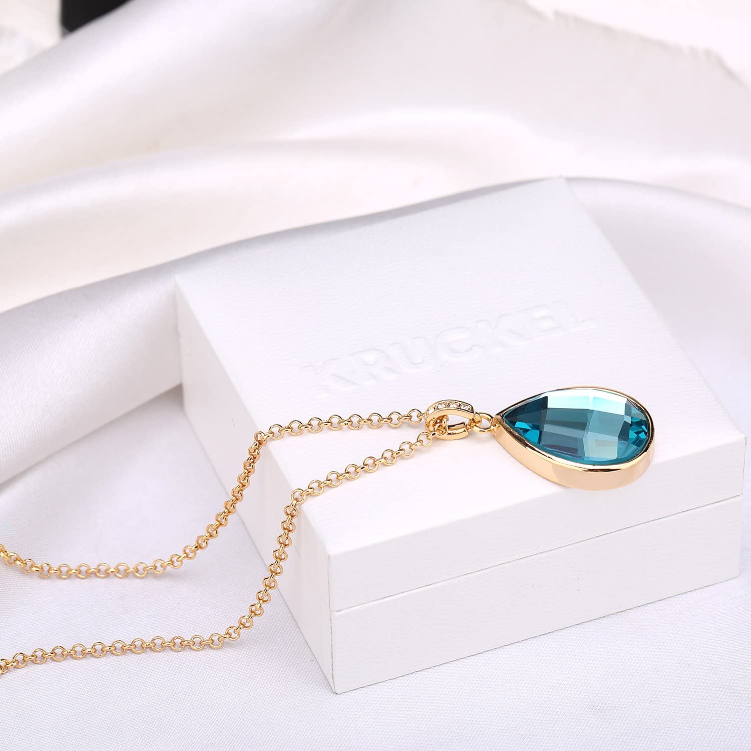 Kruckel; 5051020 Water-drop Champaign Gold Plated Necklace;