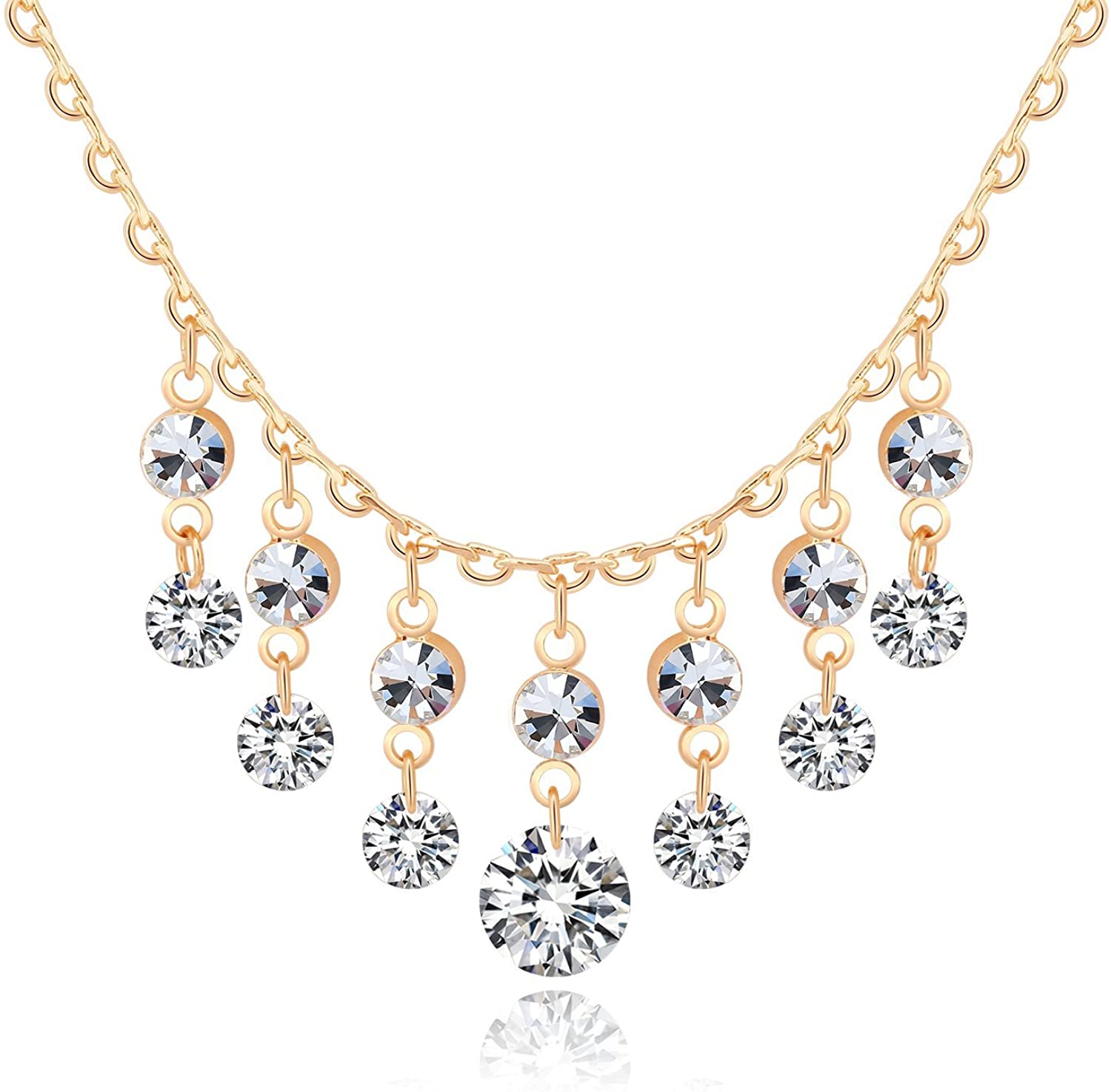 Kruckel; 5061020 Feel-So-Cool Champaign Gold Plated Necklace made with Austrian Crystals and Zircon;
