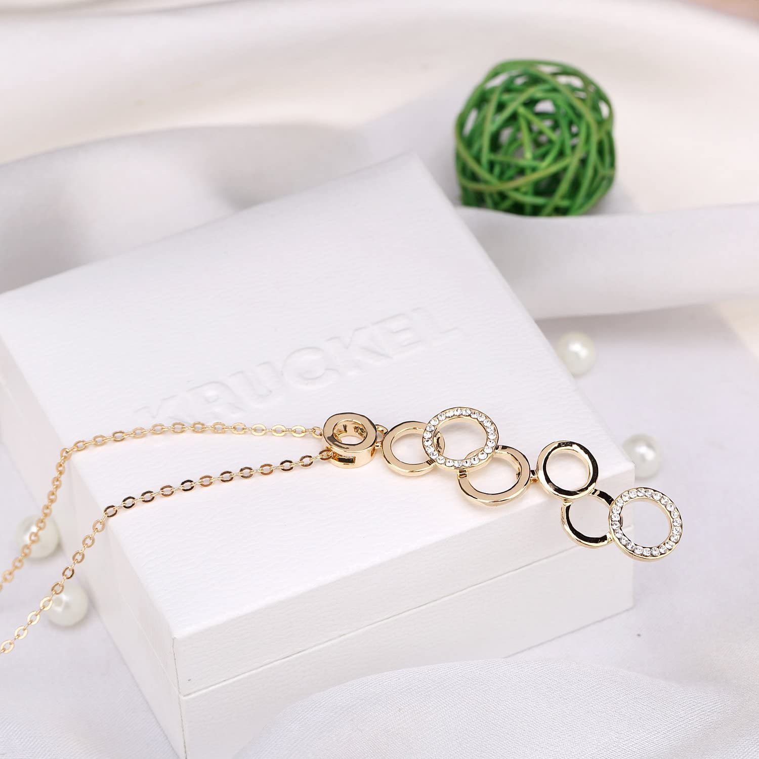 Kruckel; 5061040 Feel-So-Cool Olympics 18k Gold Plated Necklace made with Austrian Crystals;