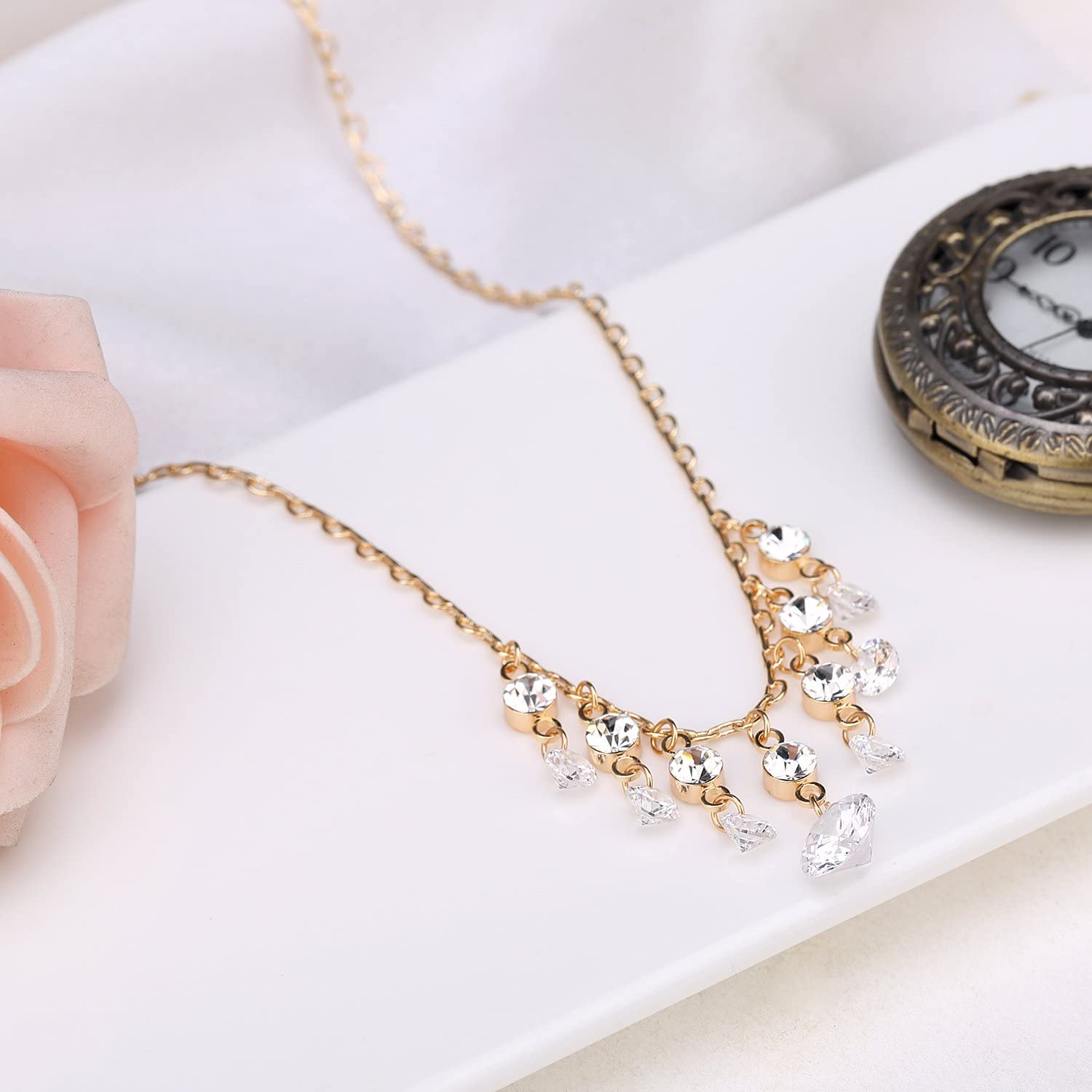 Kruckel; 5061020 Feel-So-Cool Champaign Gold Plated Necklace made with Austrian Crystals and Zircon;