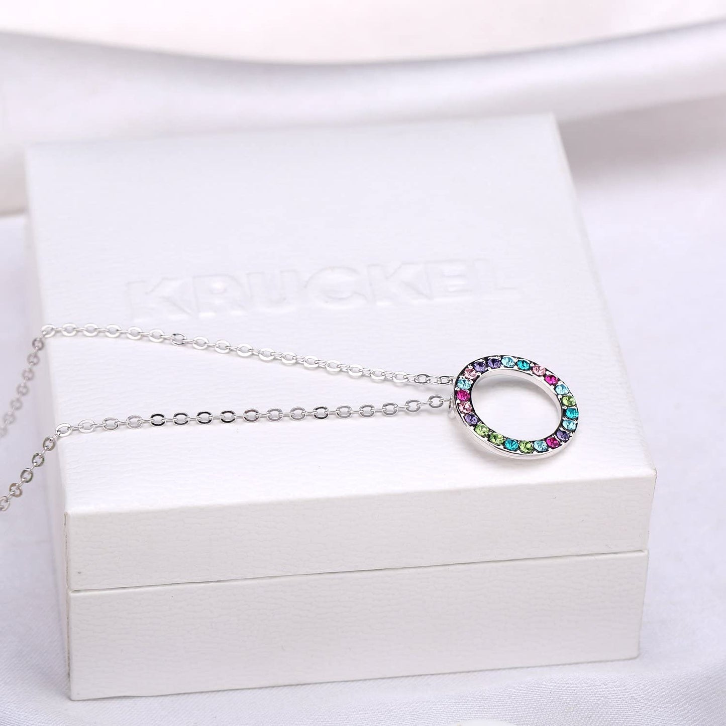 Kruckel; 5061060 Feel-So-Cool Flowers of Hawaii White Gold Plated Necklace made with Austrian Crystals;