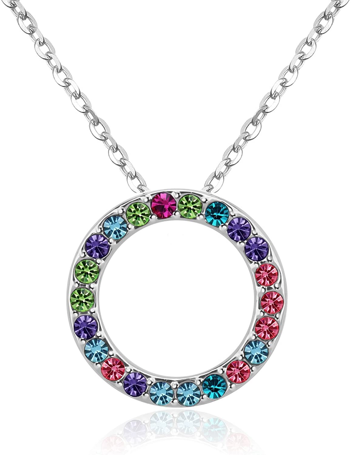 Kruckel; 5061060 Feel-So-Cool Flowers of Hawaii White Gold Plated Necklace made with Austrian Crystals;