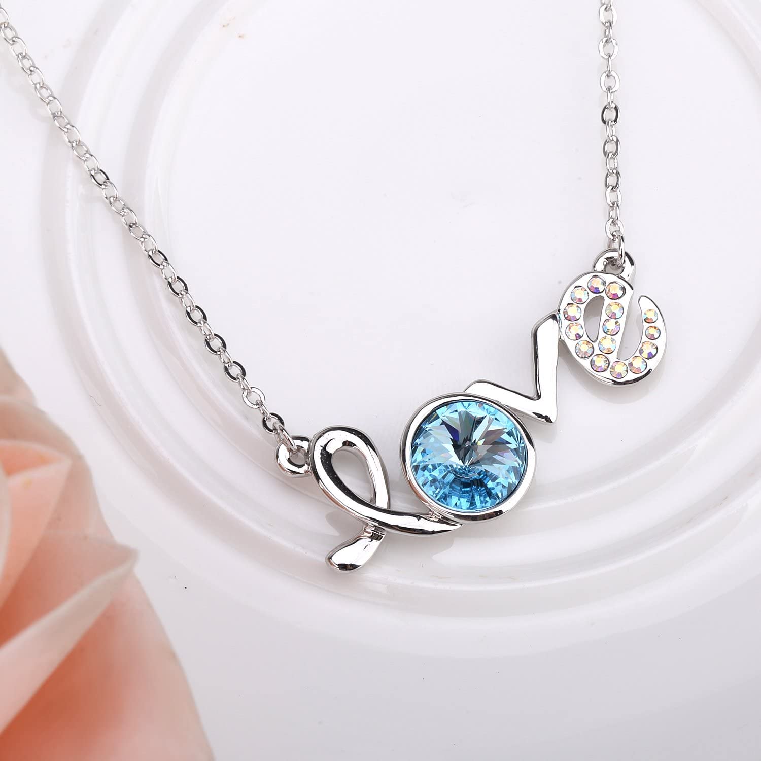 Kruckel; 5061010 Feel-So-Cool "LOVE" Necklace made with Swarovski Crystals;