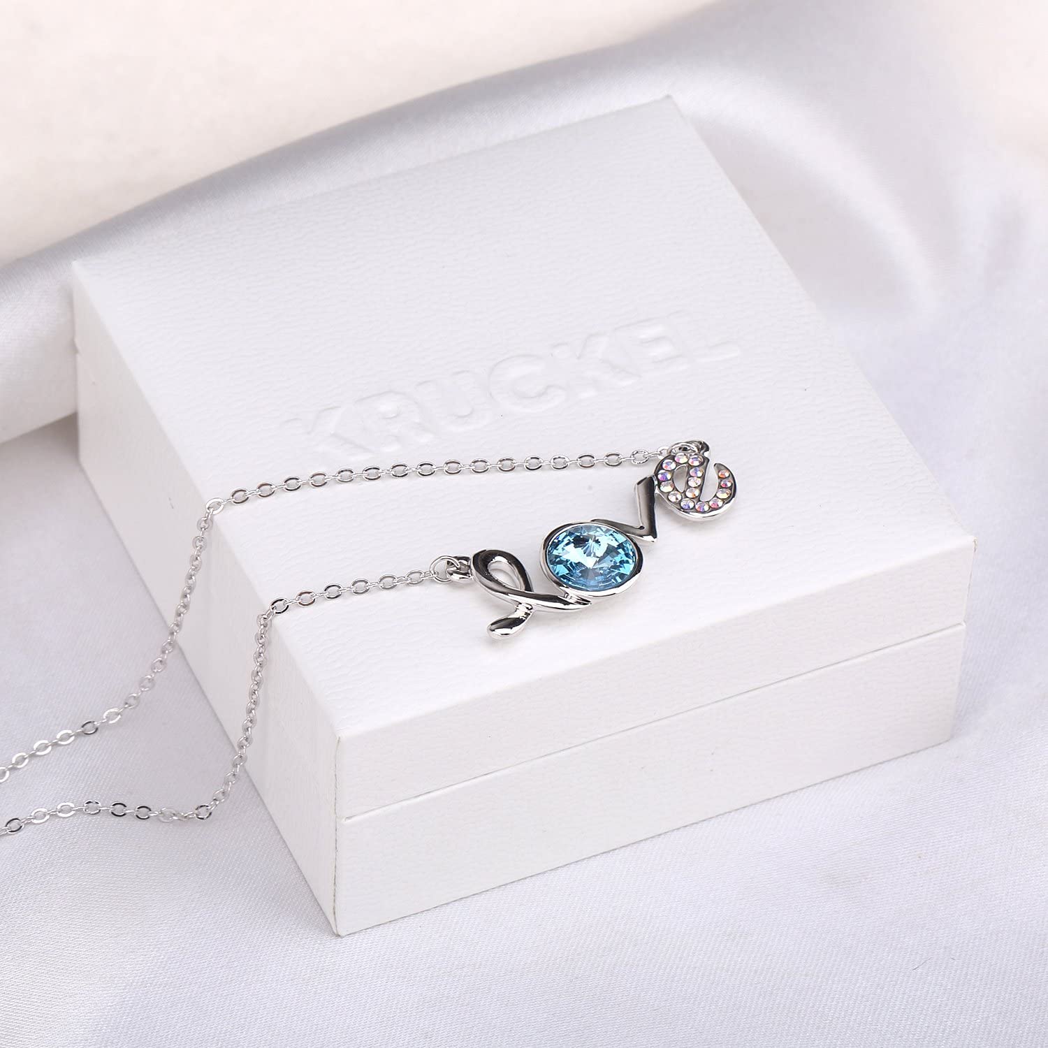 Kruckel; 5061010 Feel-So-Cool "LOVE" Necklace made with Swarovski Crystals;