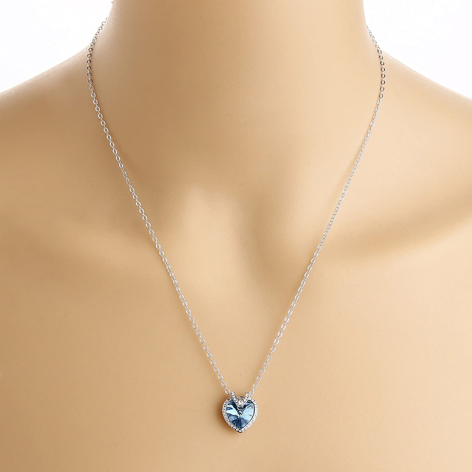 Kruckel; 5041040 V-shaped heart crystal Necklace with Swarovski® Element crystal;