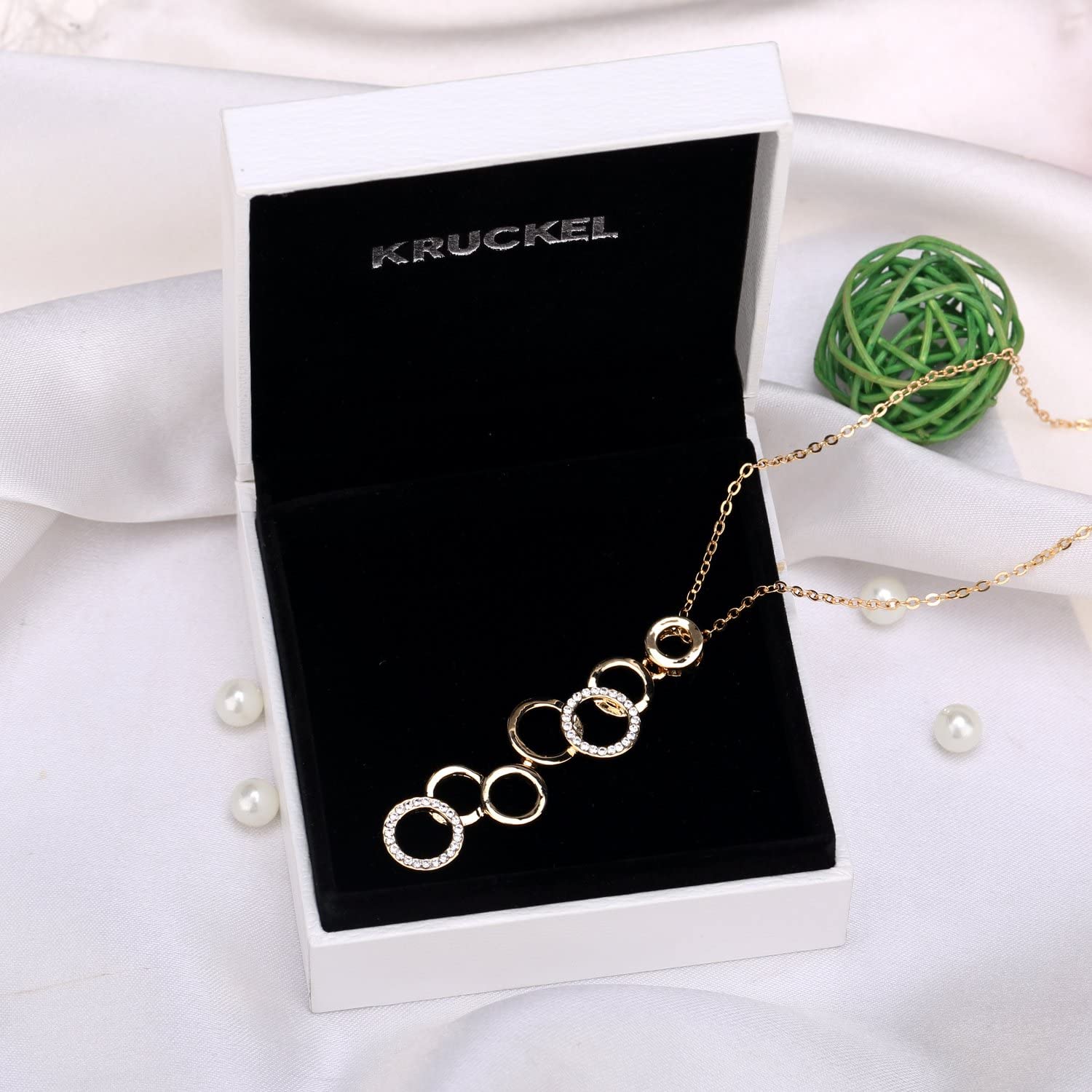 Kruckel; 5061040 Feel-So-Cool Olympics 18k Gold Plated Necklace made with Austrian Crystals;