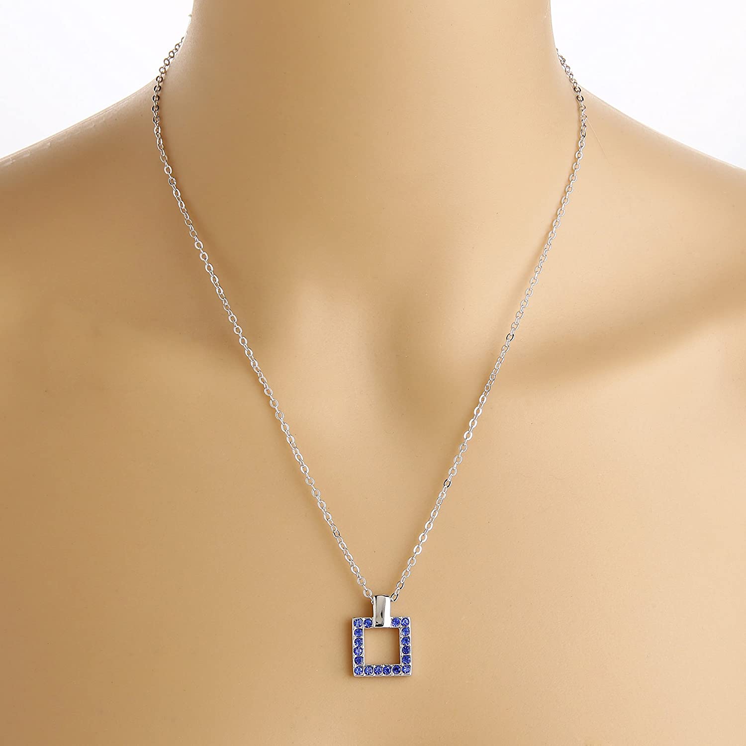 Kruckel; 5061050 Feel-So-Cool Square White Gold Plated Necklace;