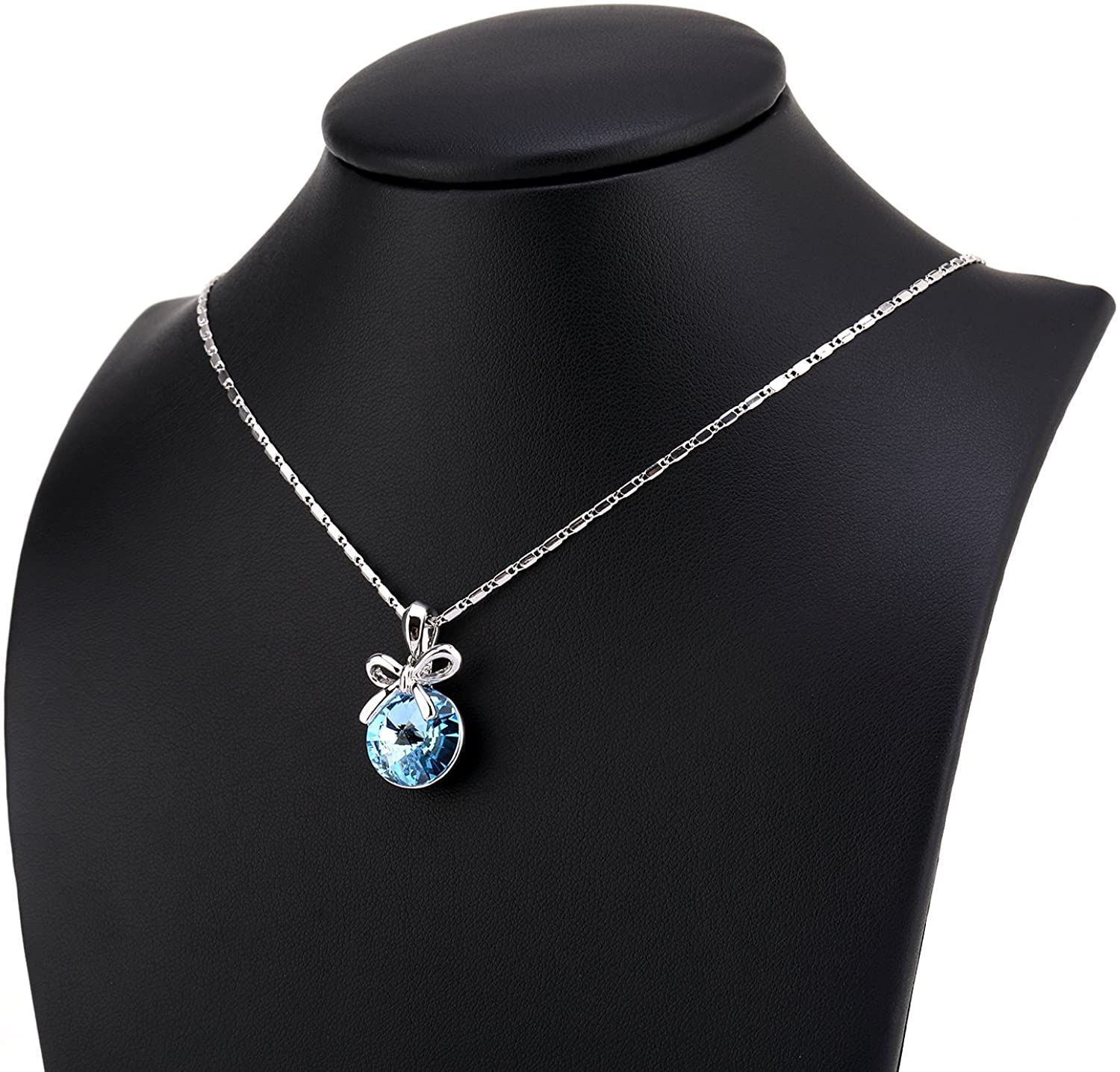 Kruckel; 5051010 The Shape of Water White Gold Plated Necklace made with Swarovski Crystal;
