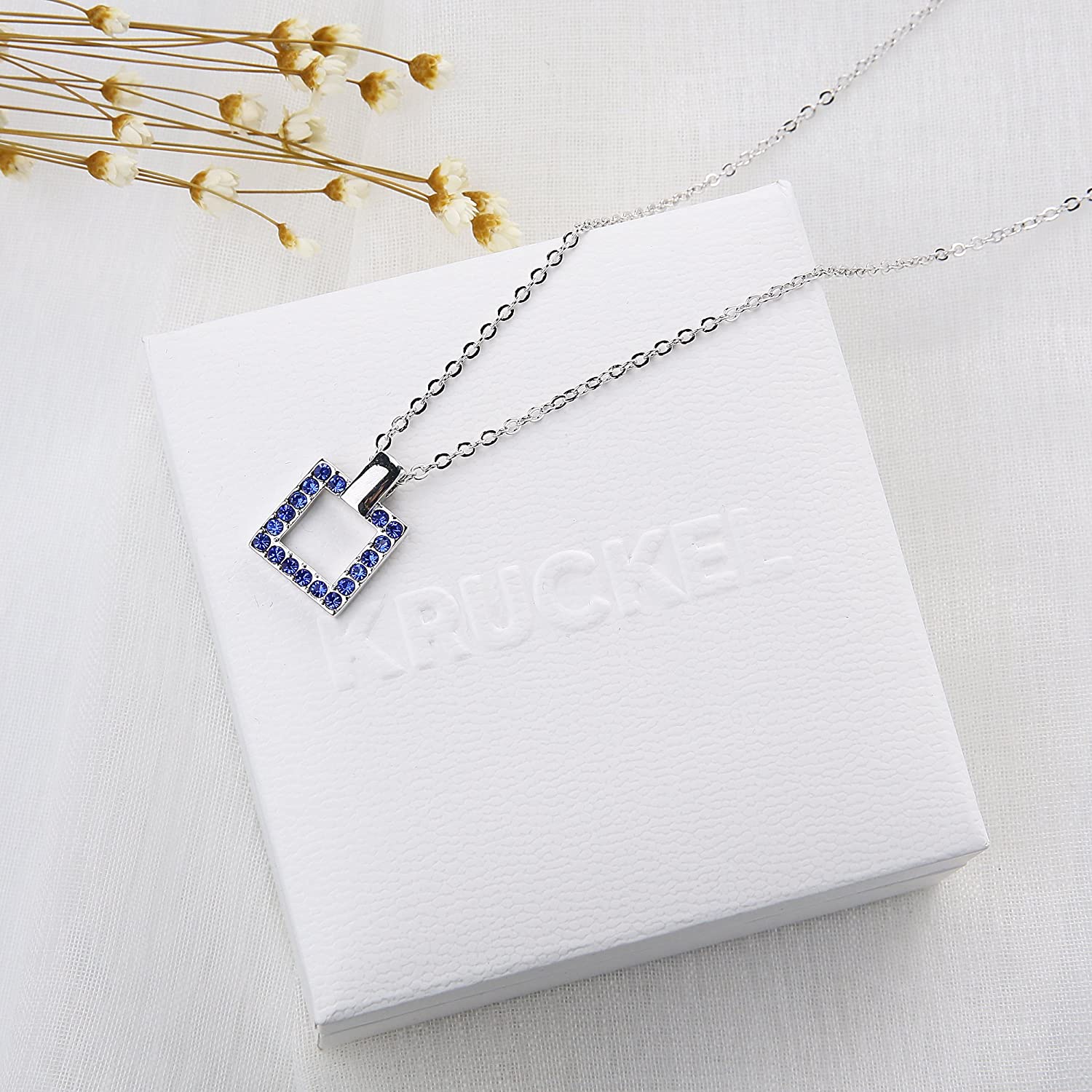Kruckel; 5061050 Feel-So-Cool Square White Gold Plated Necklace;