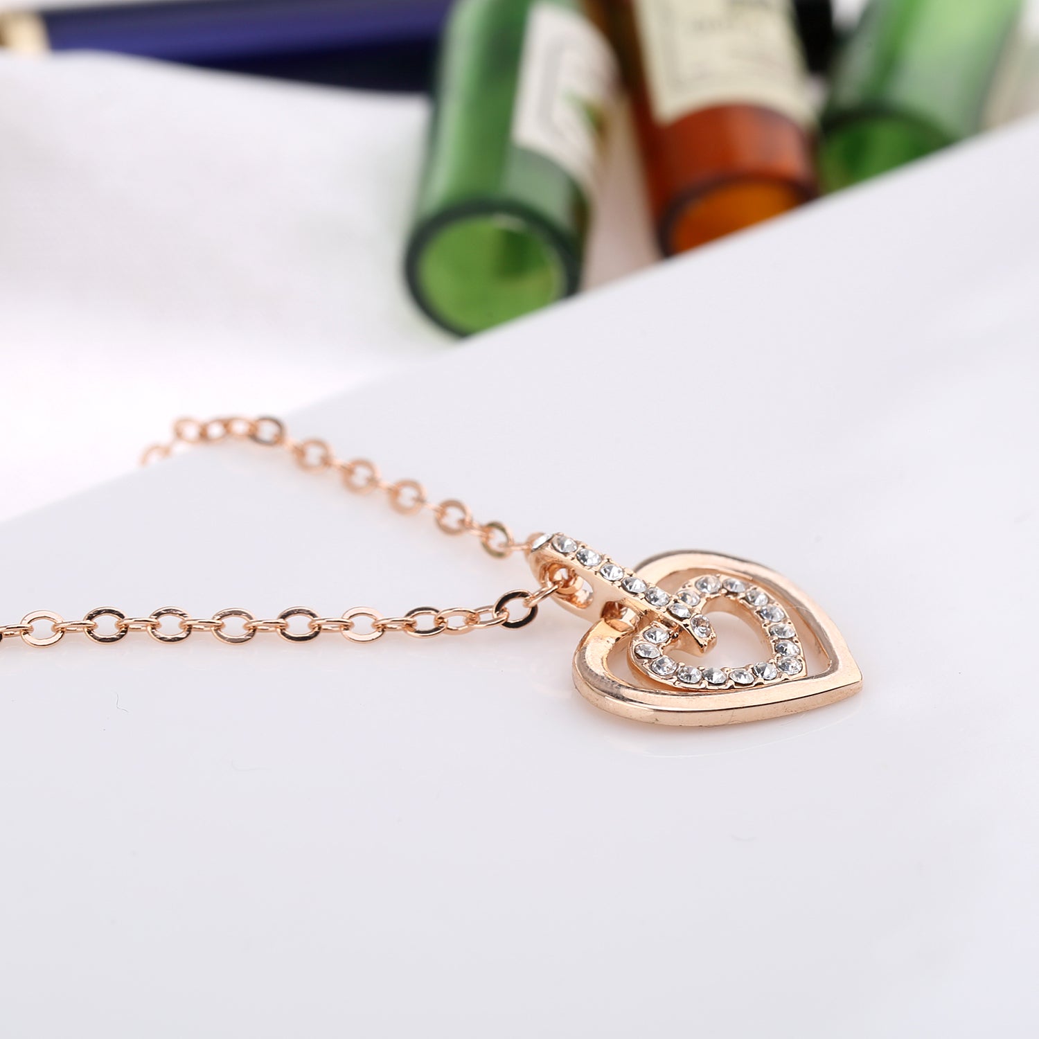 At the center of my heart Crystals Necklace