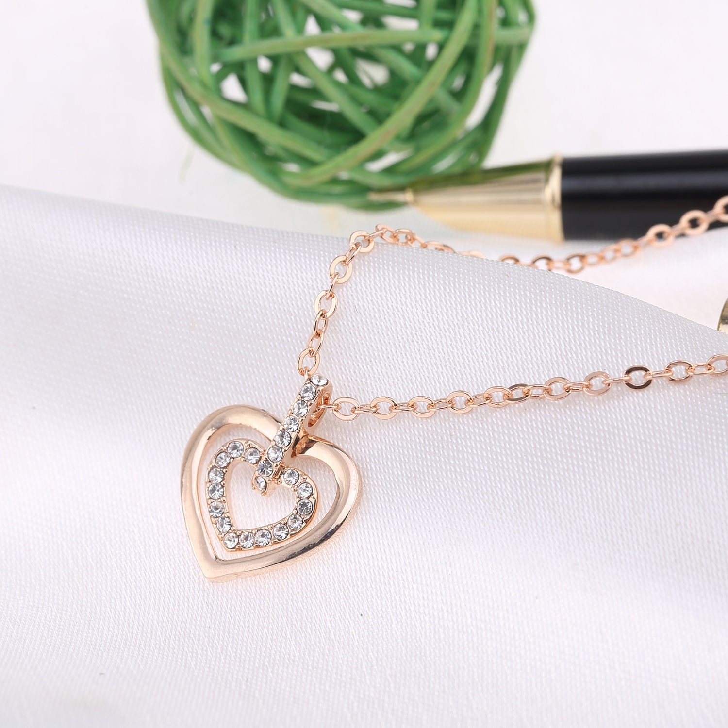 At the center of my heart Crystals Necklace