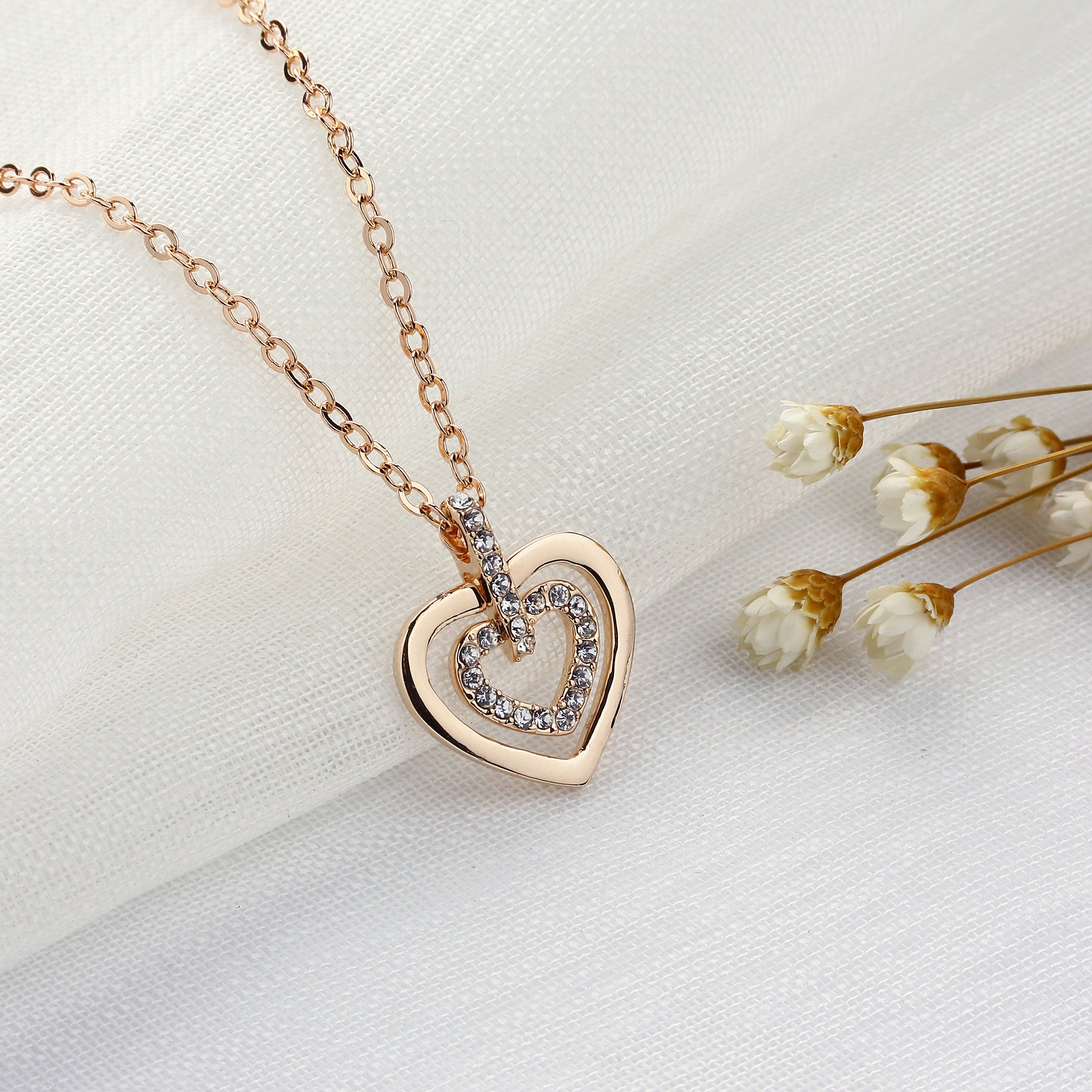 At the center of my heart Crystals Necklace