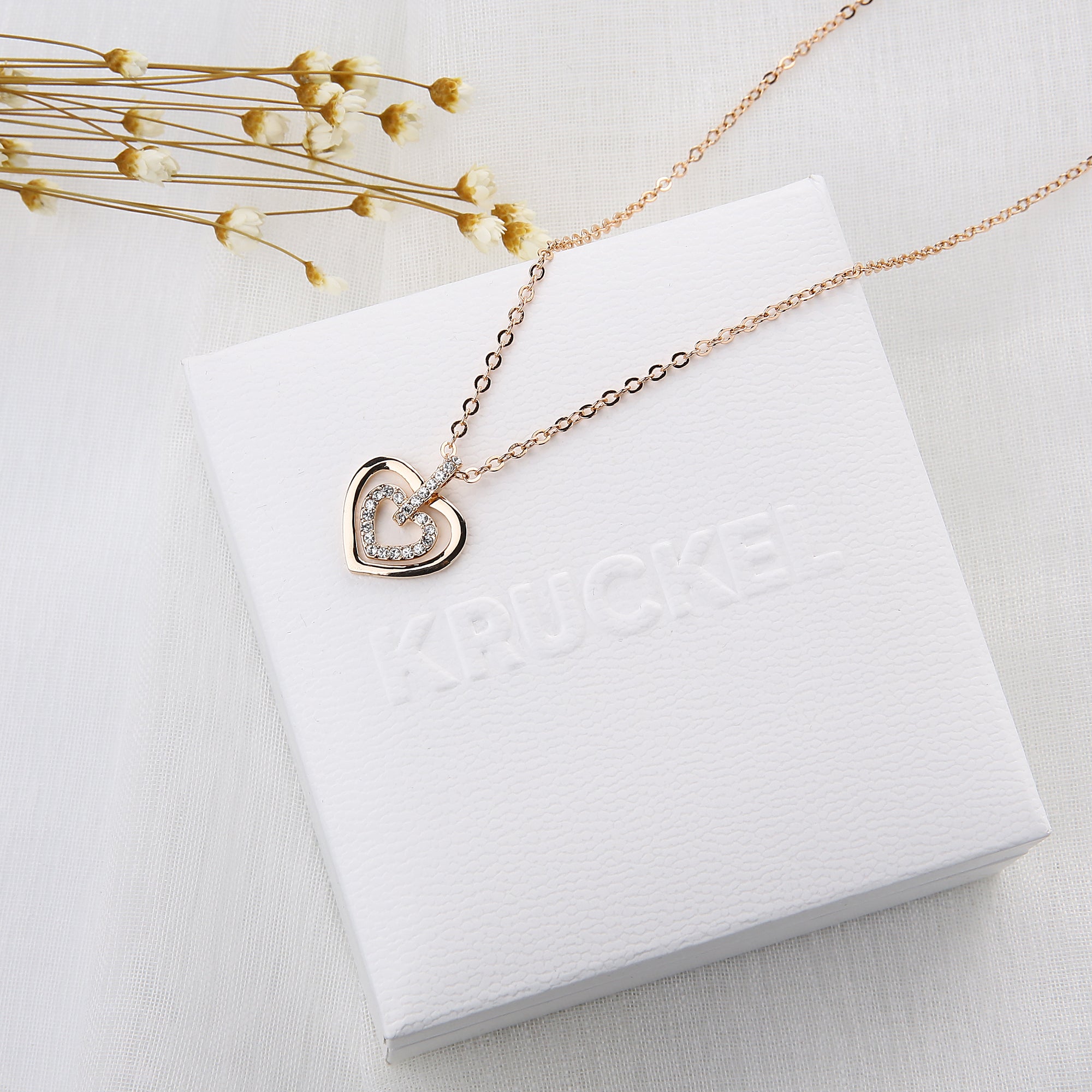 At the center of my heart Crystals Necklace