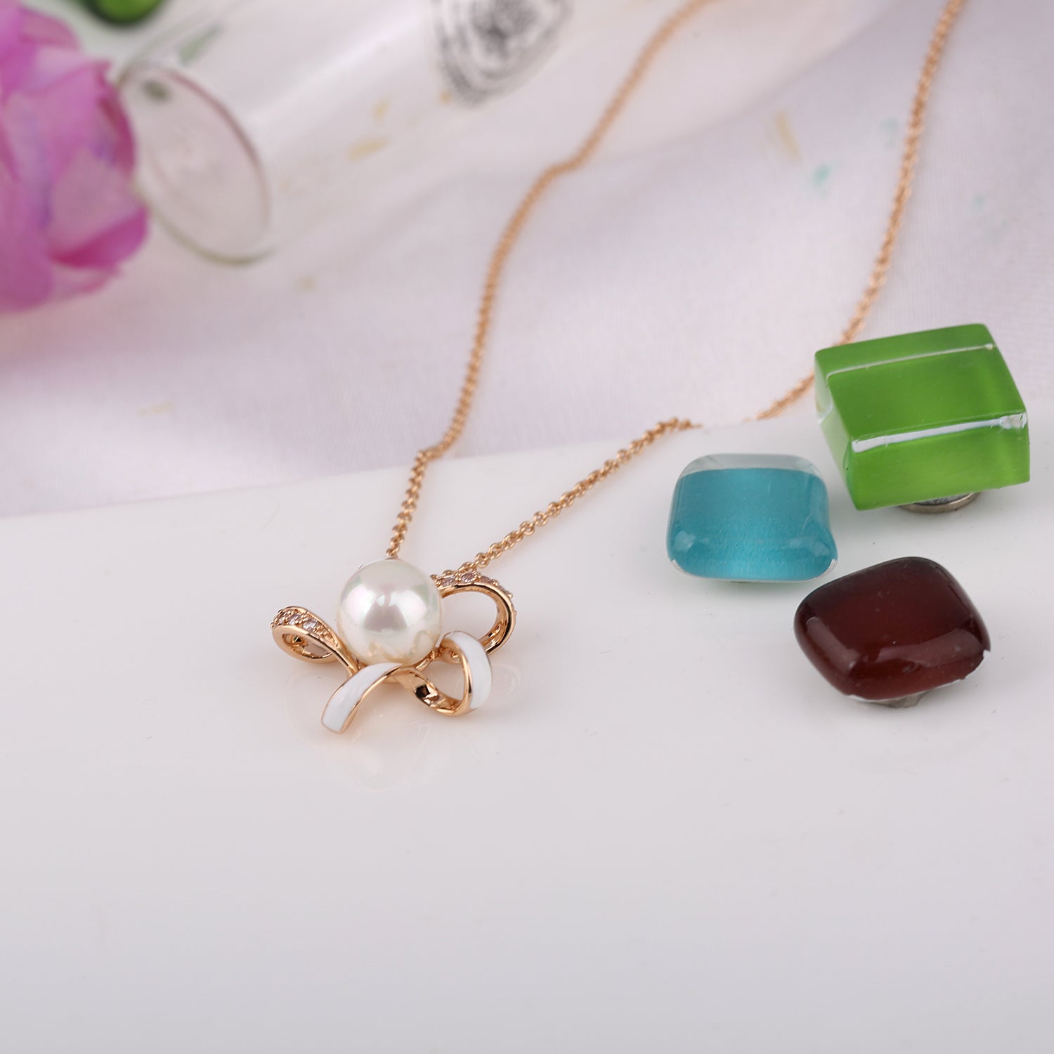 Celestial Sparkling Star and Sun Crystals Necklace