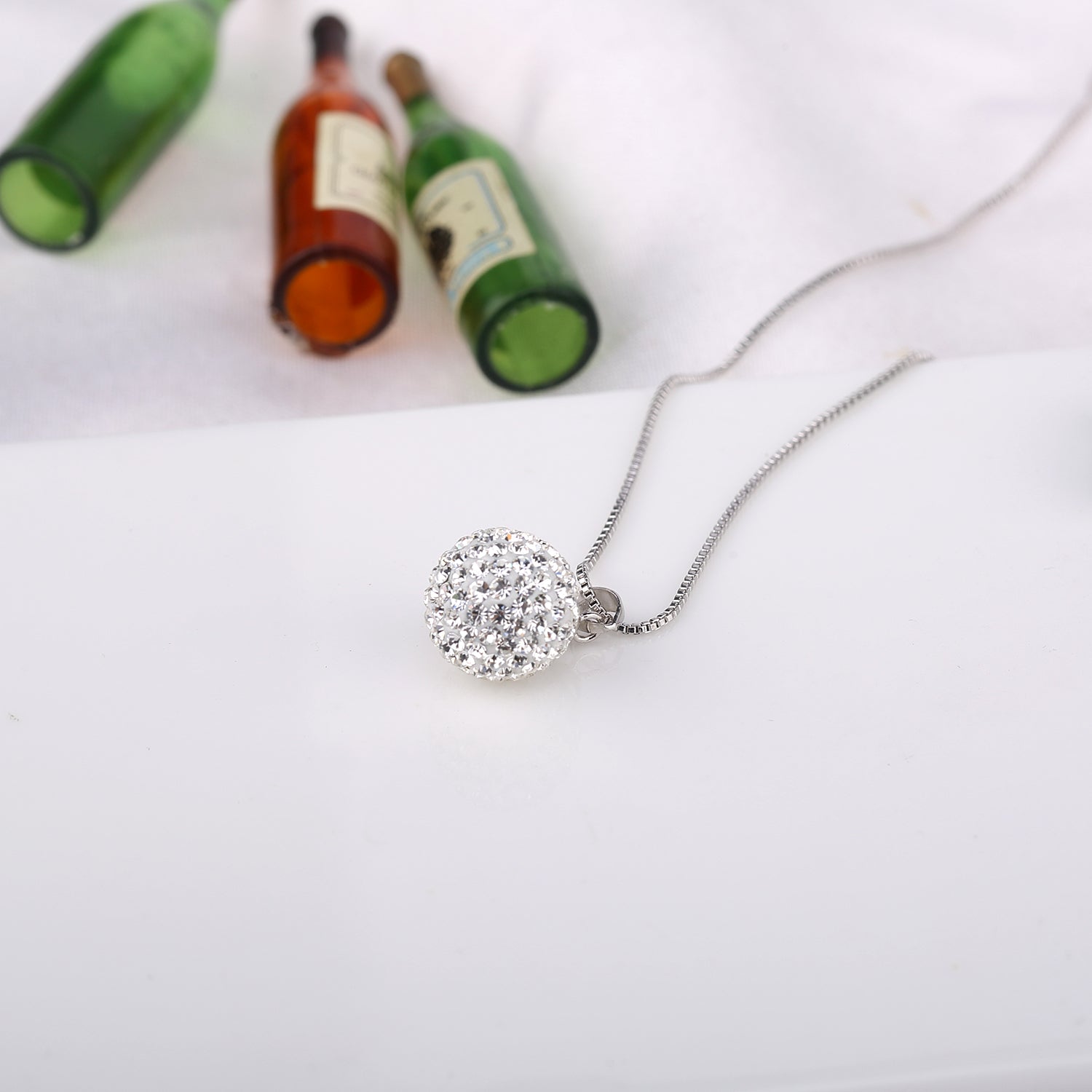 Pavé Crystals Ball Necklace