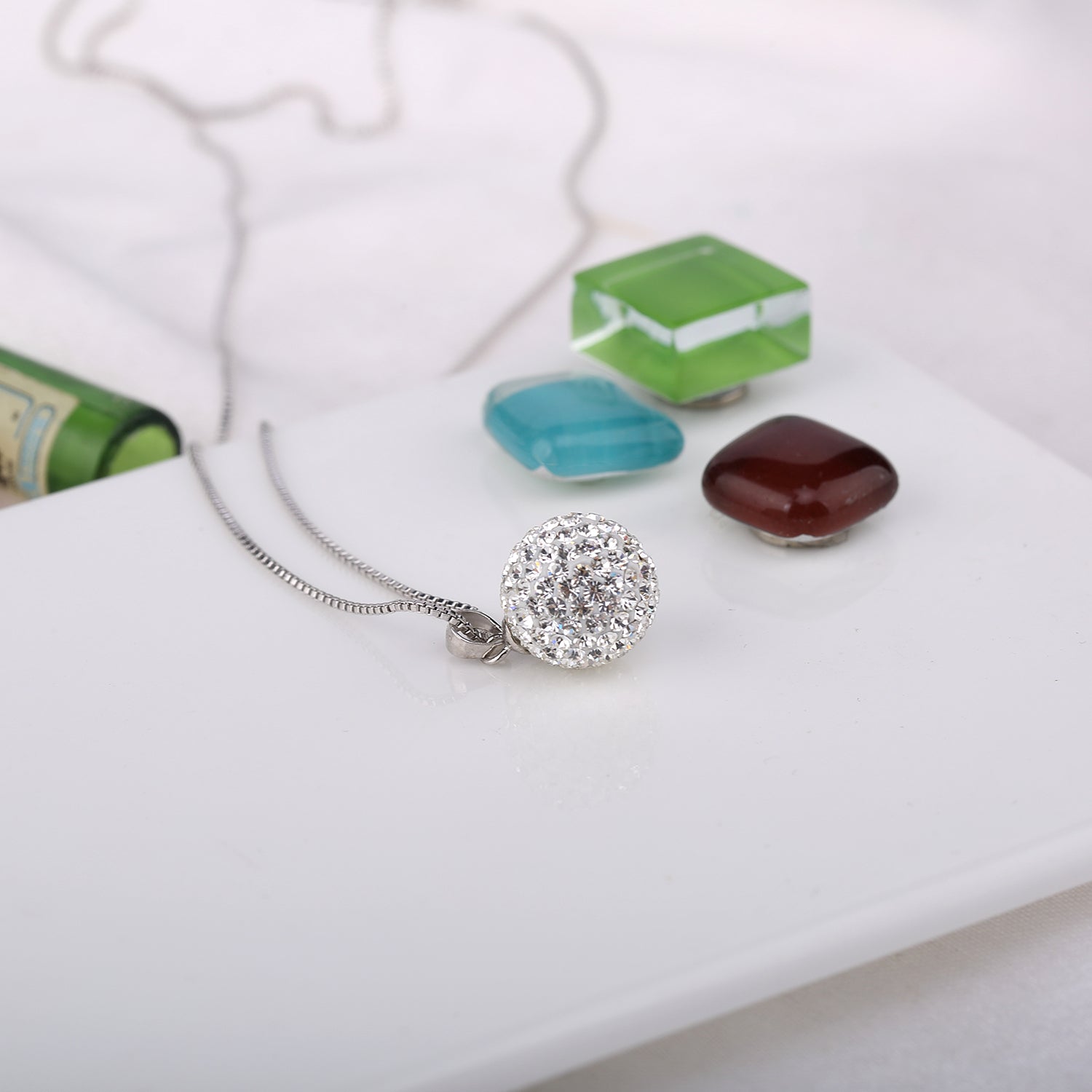 Pavé Crystals Ball Necklace