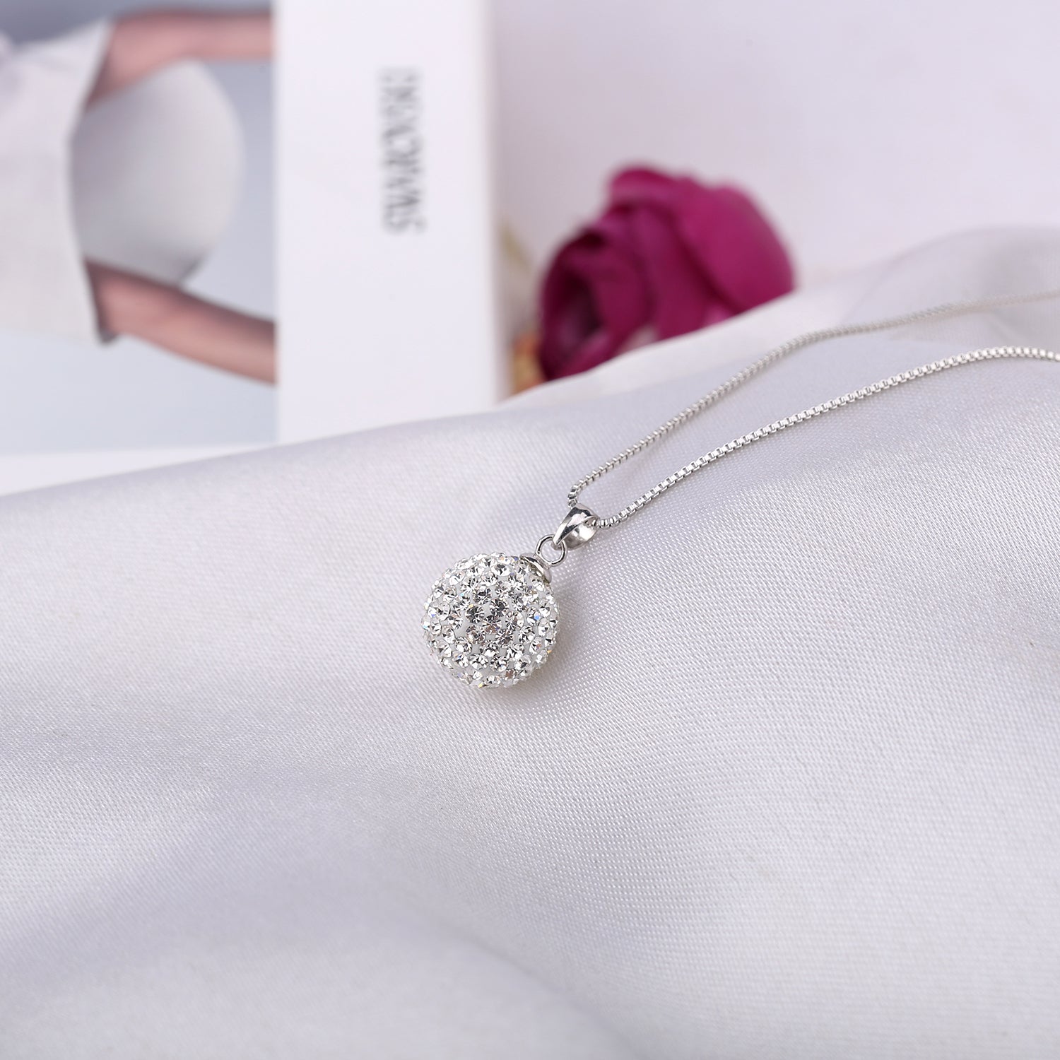 Pavé Crystals Ball Necklace