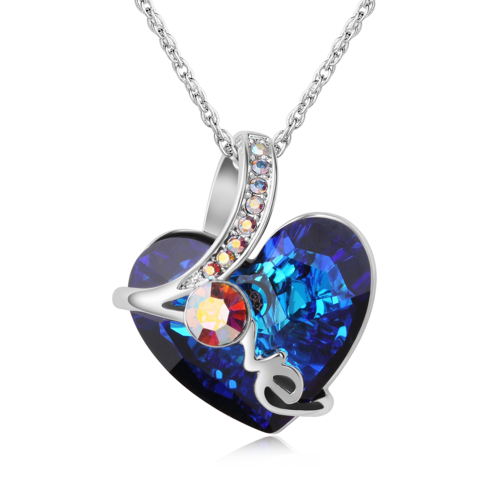 Openwork Love Swarovski Heart Crystal Necklace