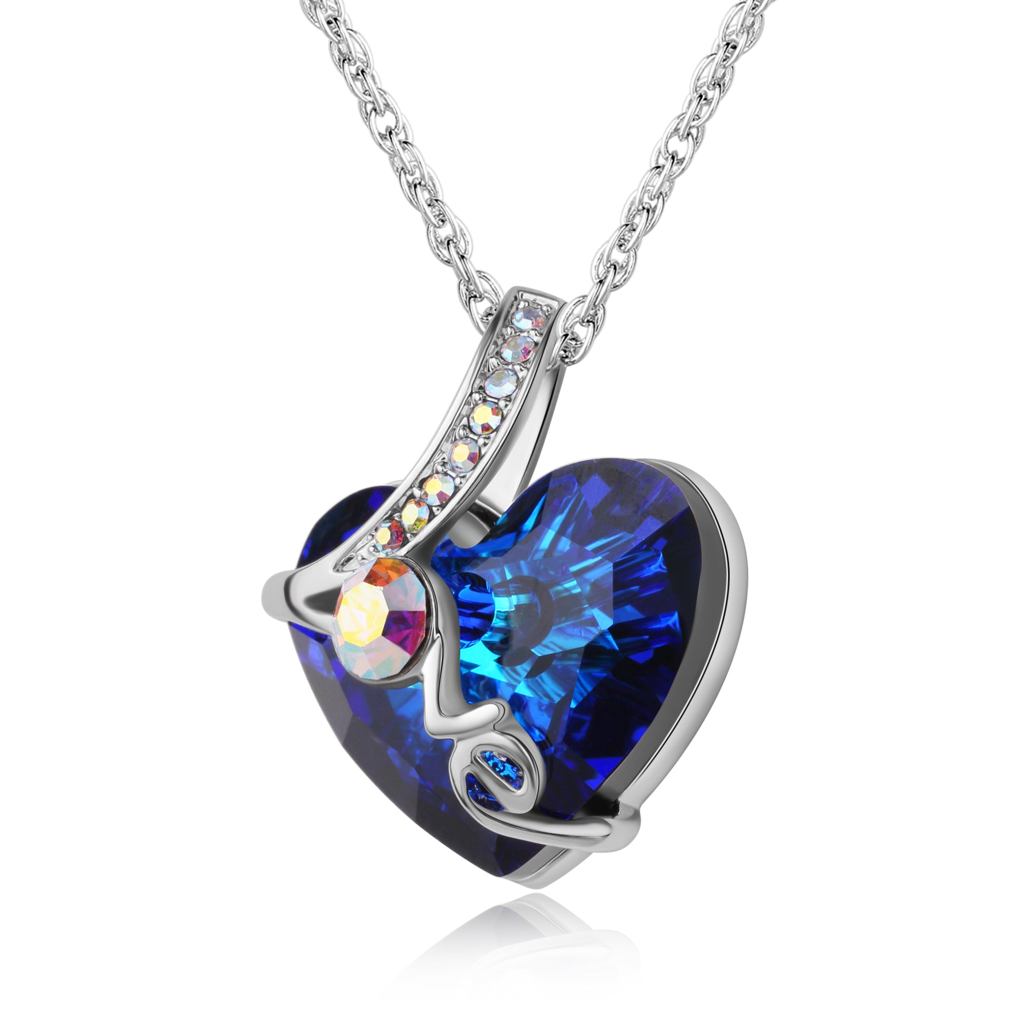 Openwork Love Swarovski Heart Crystal Necklace