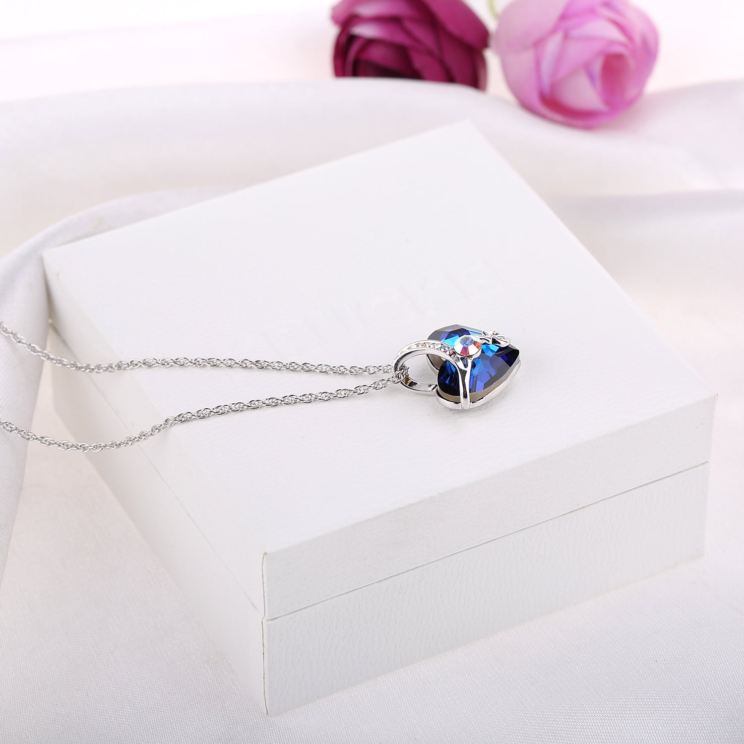 Openwork Love Swarovski Heart Crystal Necklace