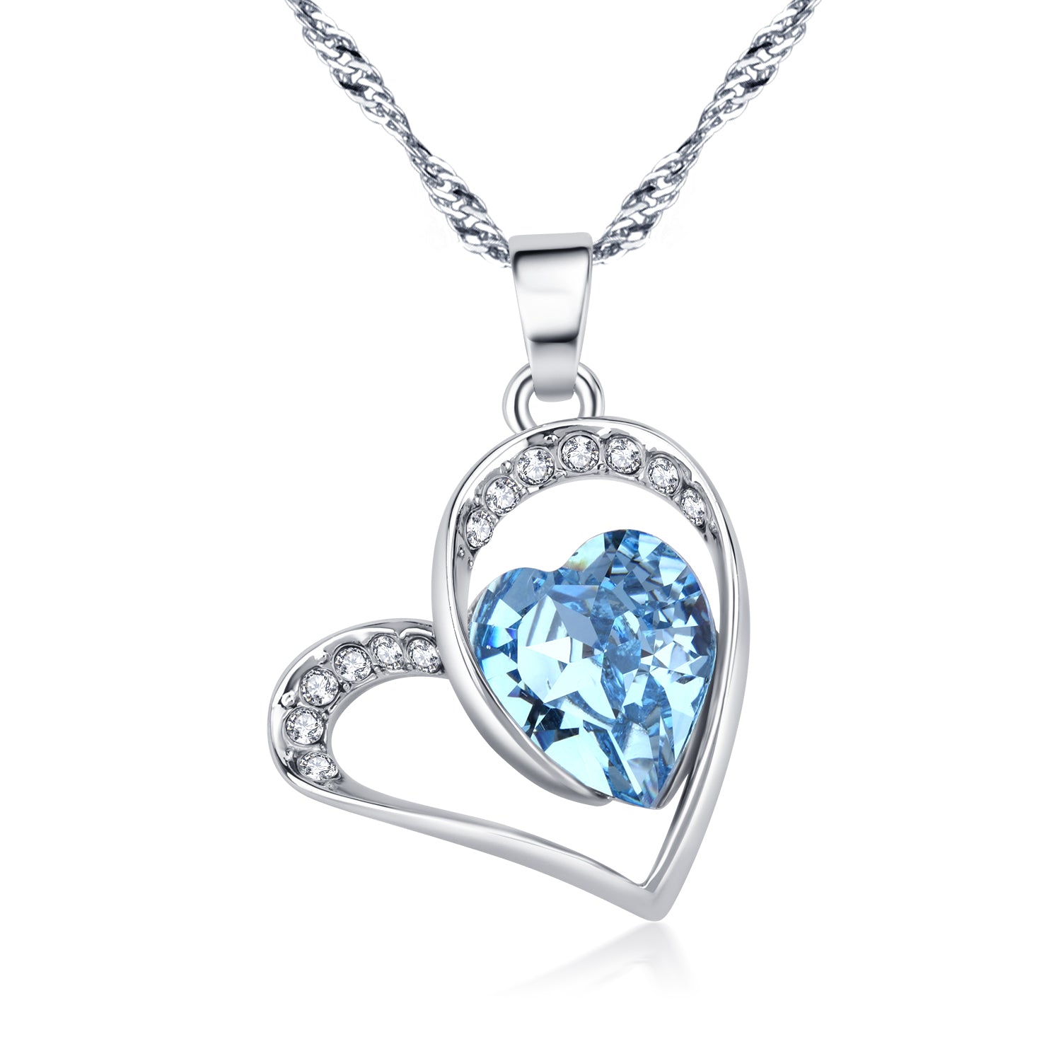 Forever Friends Swarovski Crystals Heart Necklace