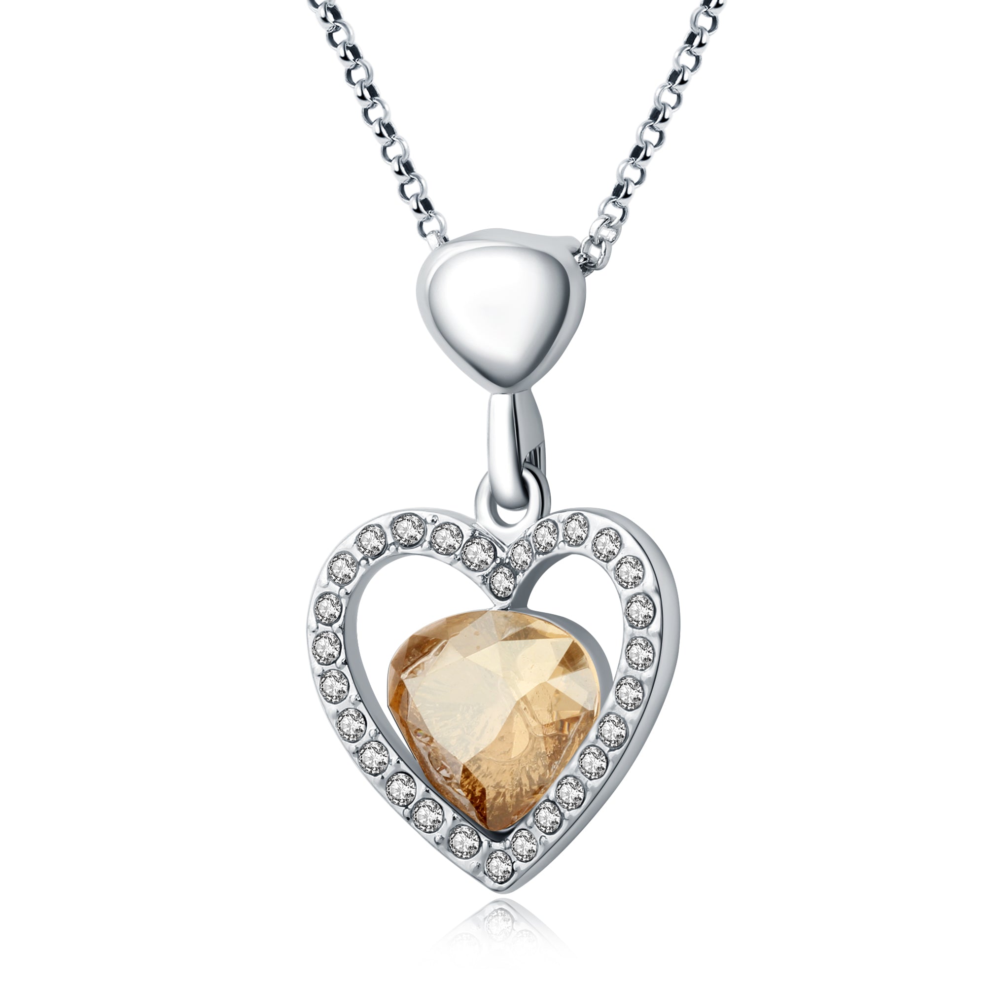 Pavé Crystals Heart with Swarovski centerpiece