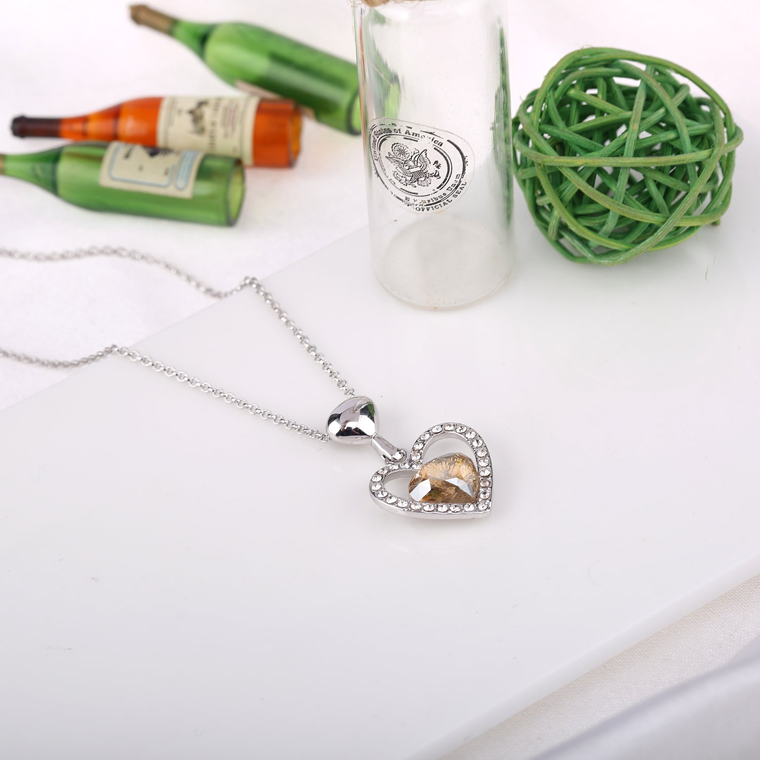 Pavé Crystals Heart with Swarovski centerpiece