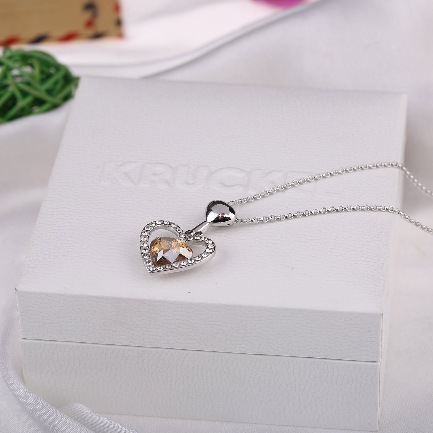 Pavé Crystals Heart with Swarovski centerpiece