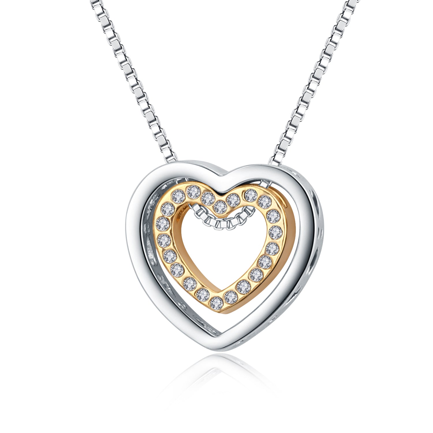 Heart in Heart Crystals Necklace