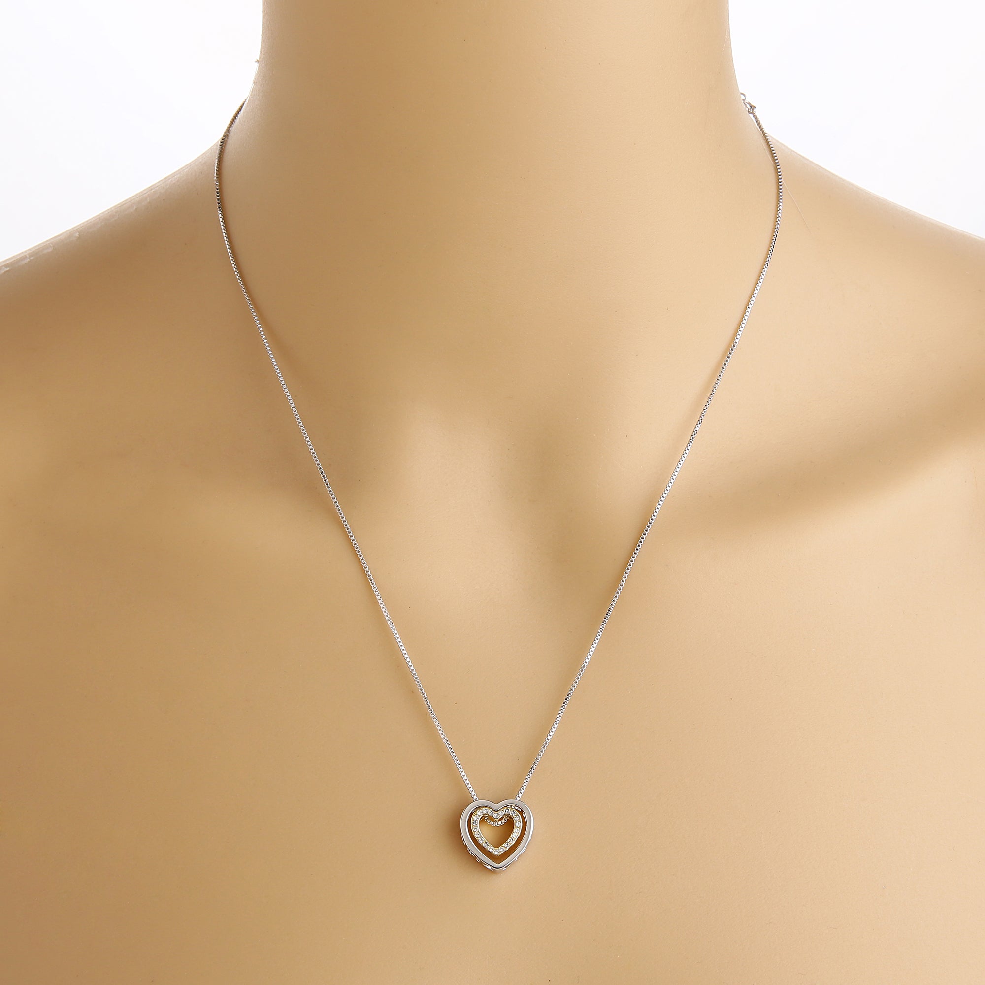 Heart in Heart Crystals Necklace