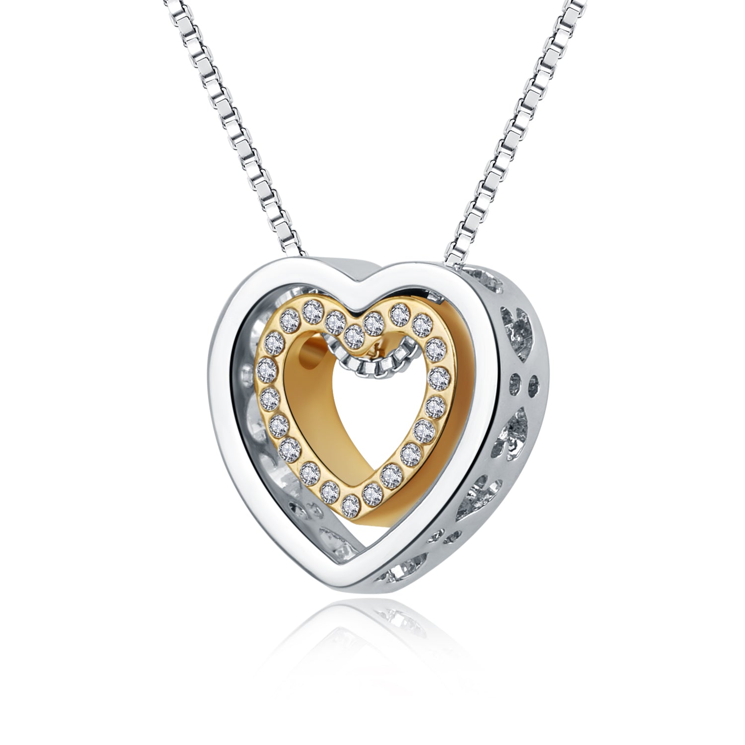 Heart in Heart Crystals Necklace