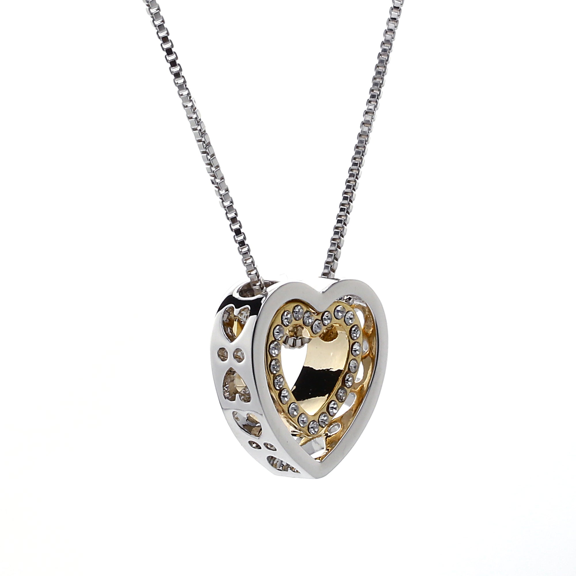 Heart in Heart Crystals Necklace
