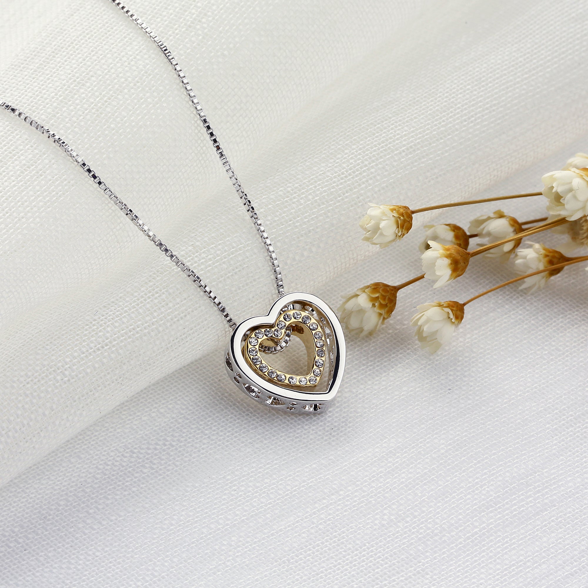 Heart in Heart Crystals Necklace