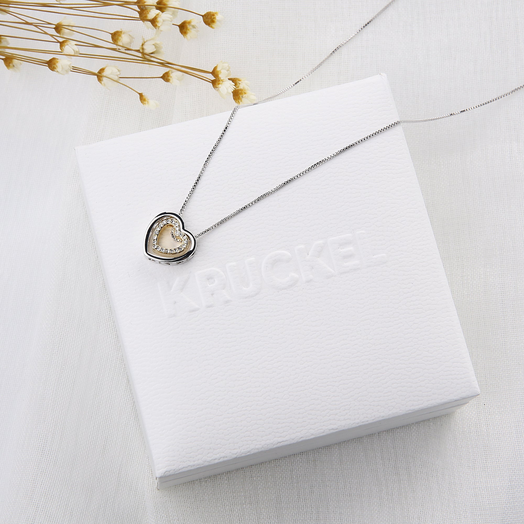 Heart in Heart Crystals Necklace