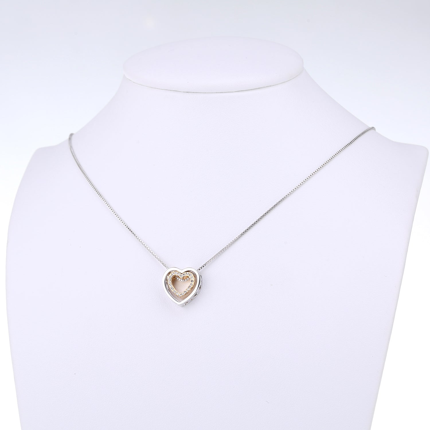 Heart in Heart Crystals Necklace