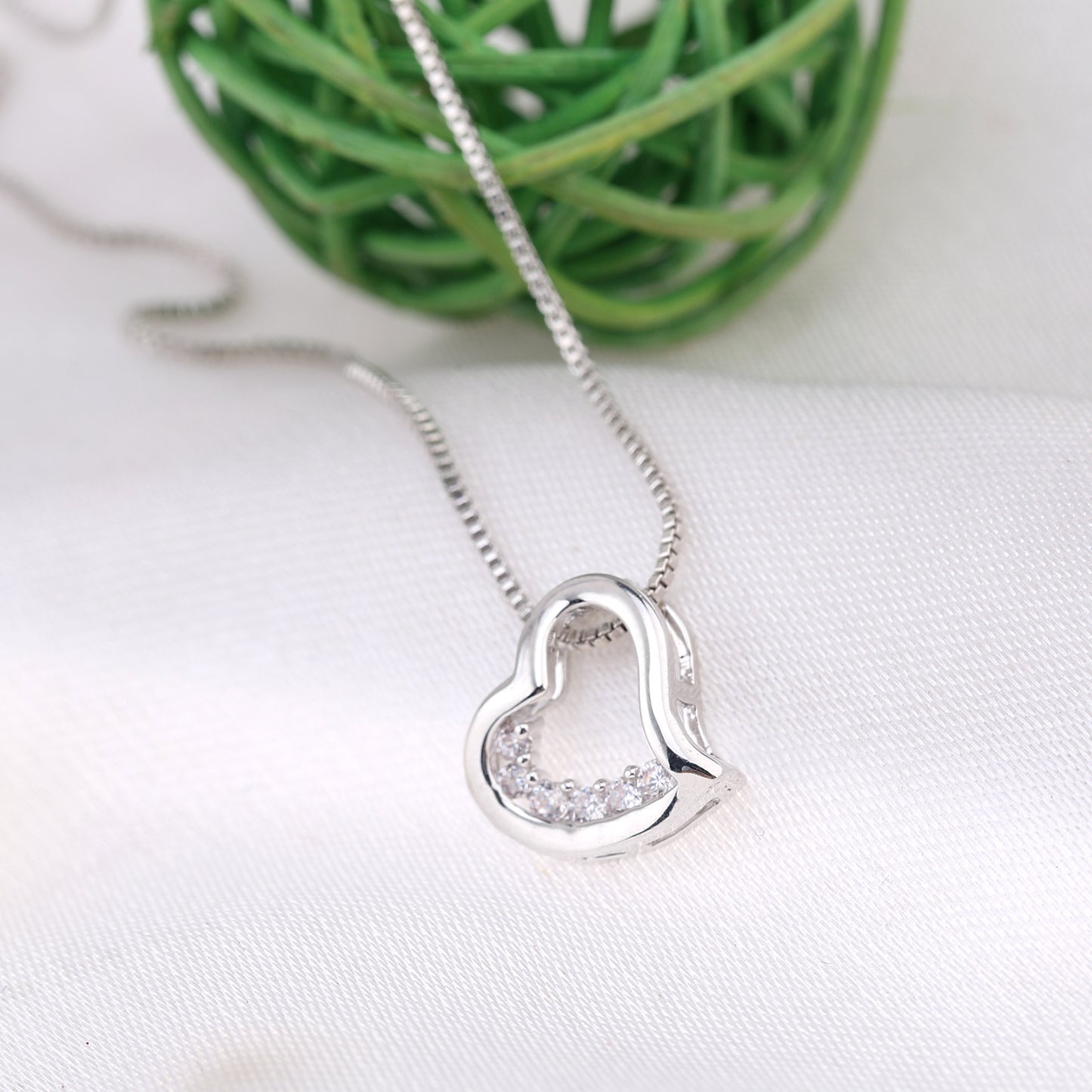 Sparkling Crystals Heart Necklace