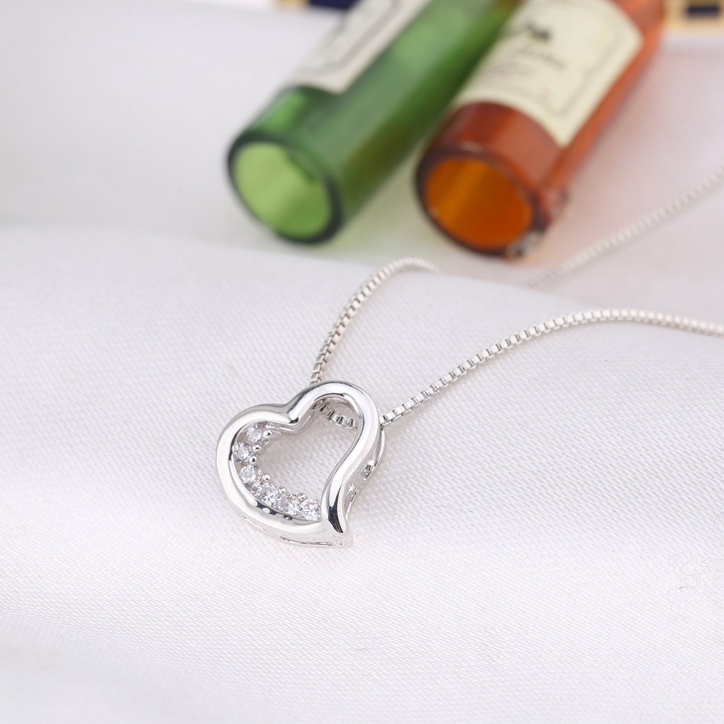 Sparkling Crystals Heart Necklace