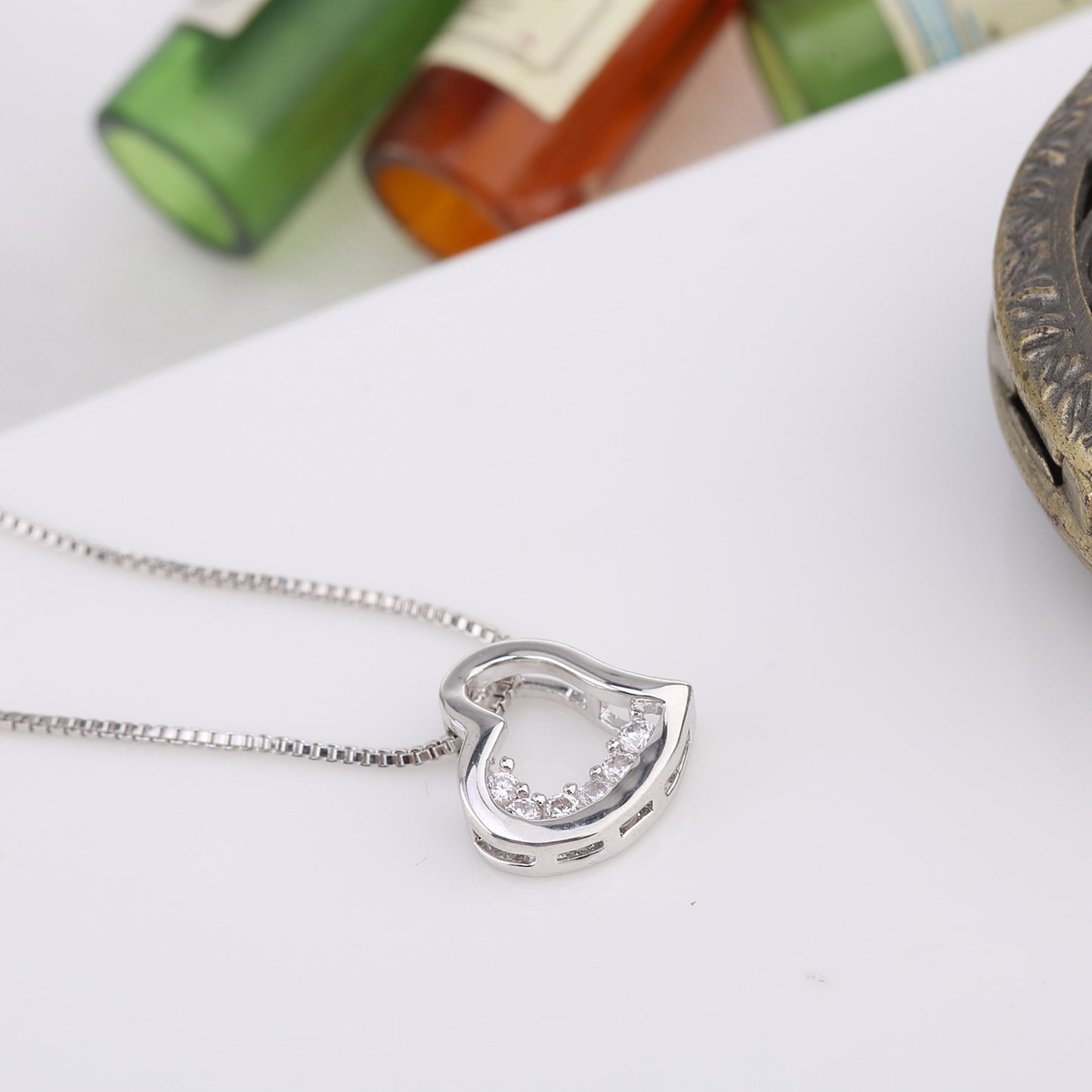 Sparkling Crystals Heart Necklace