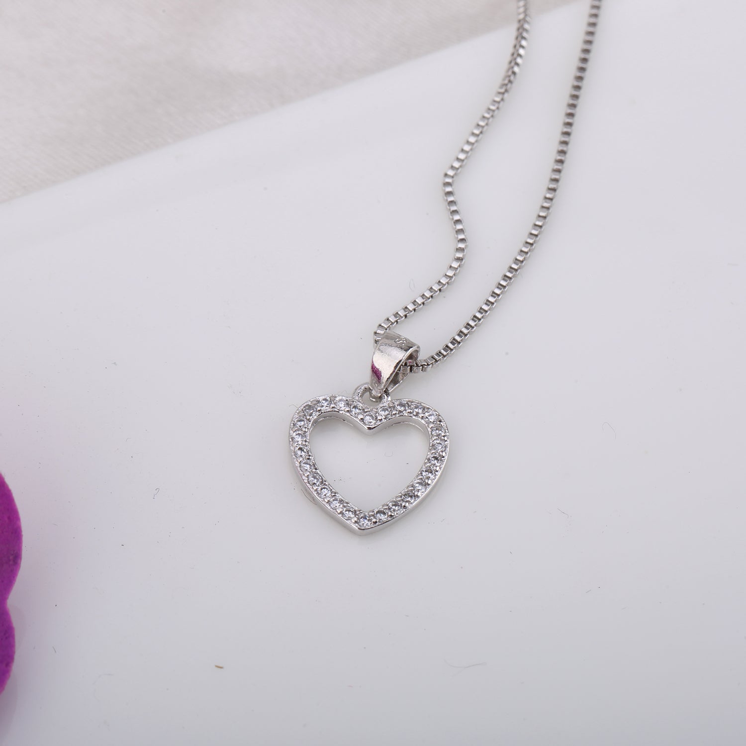 Pavé Crystals Heart Necklace